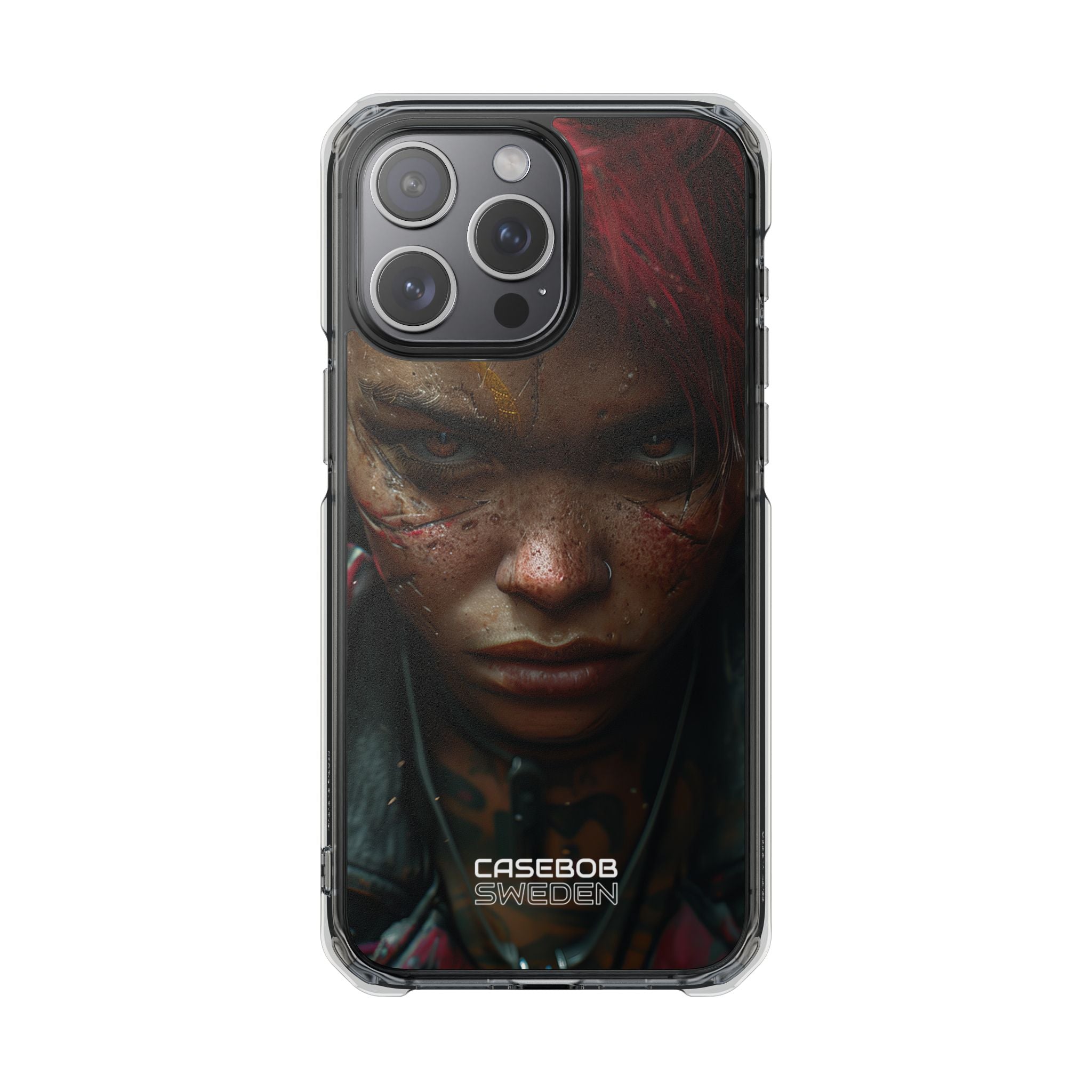 Cyberpunk Rebel Portrait iPhone 15 - Impact Clear+