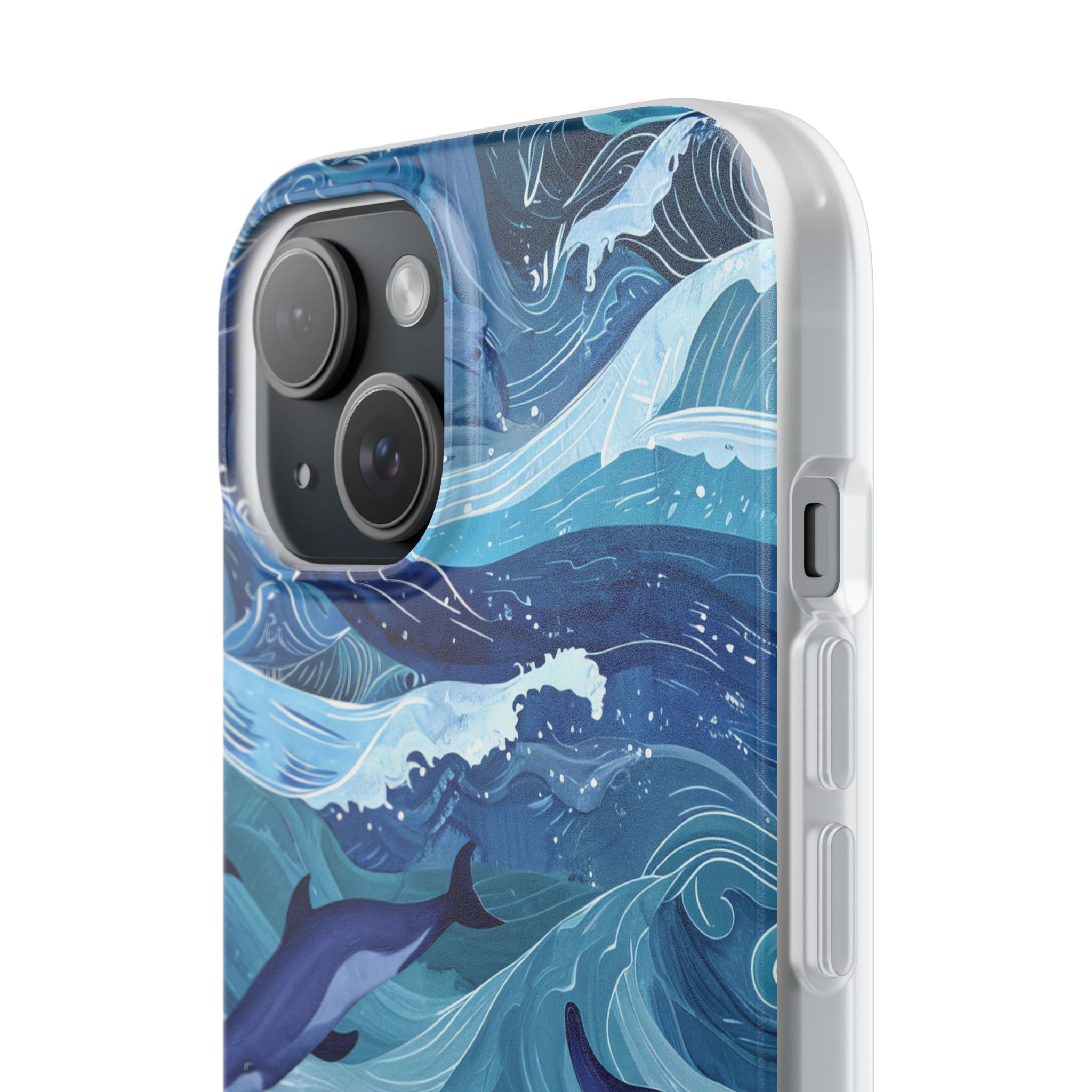 Dolphin Waves iPhone 15 Case - Soft