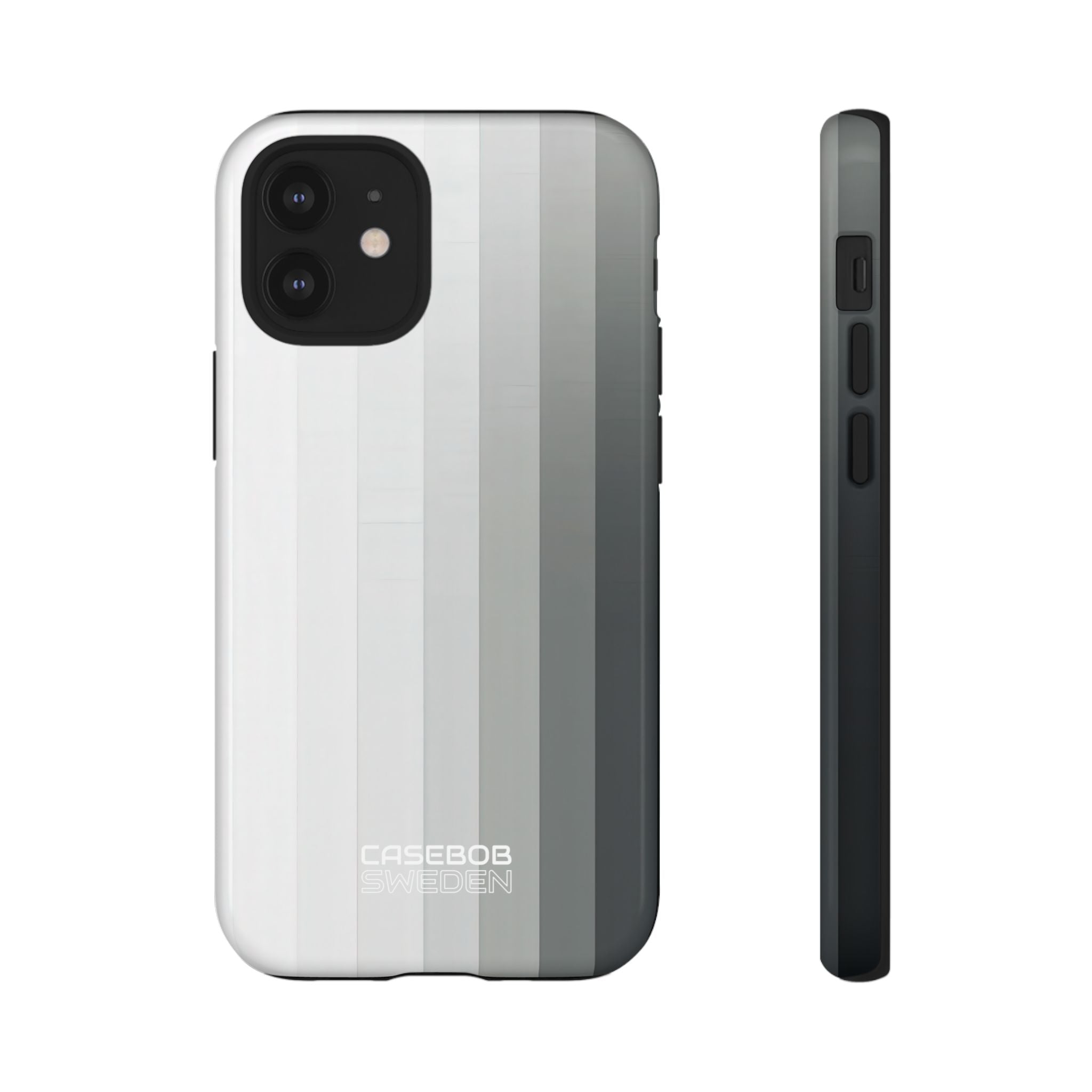 Silver Gradient Stripes iPhone 12 - Tough