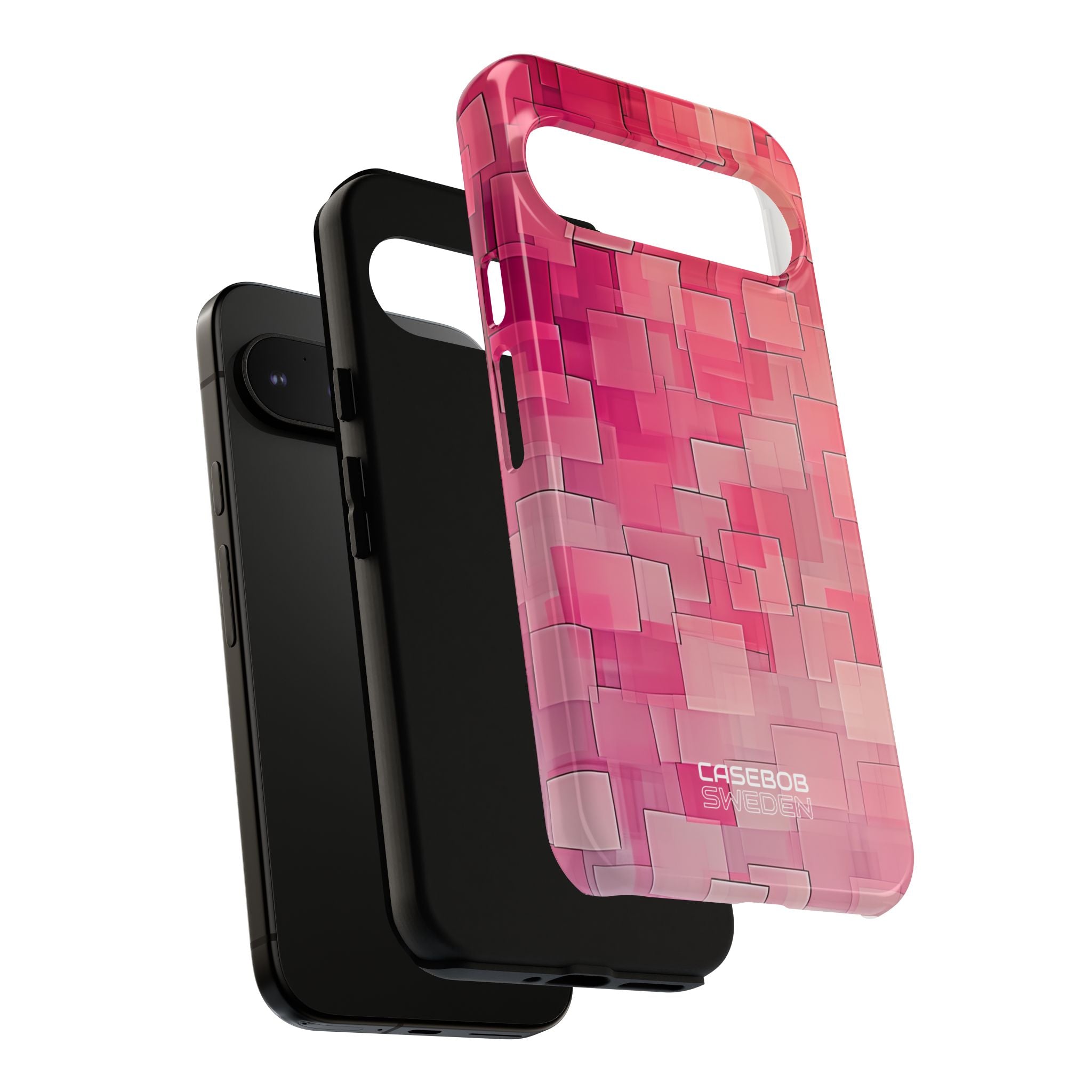 Layered Pink Geometry Google Pixel 9 - Tough