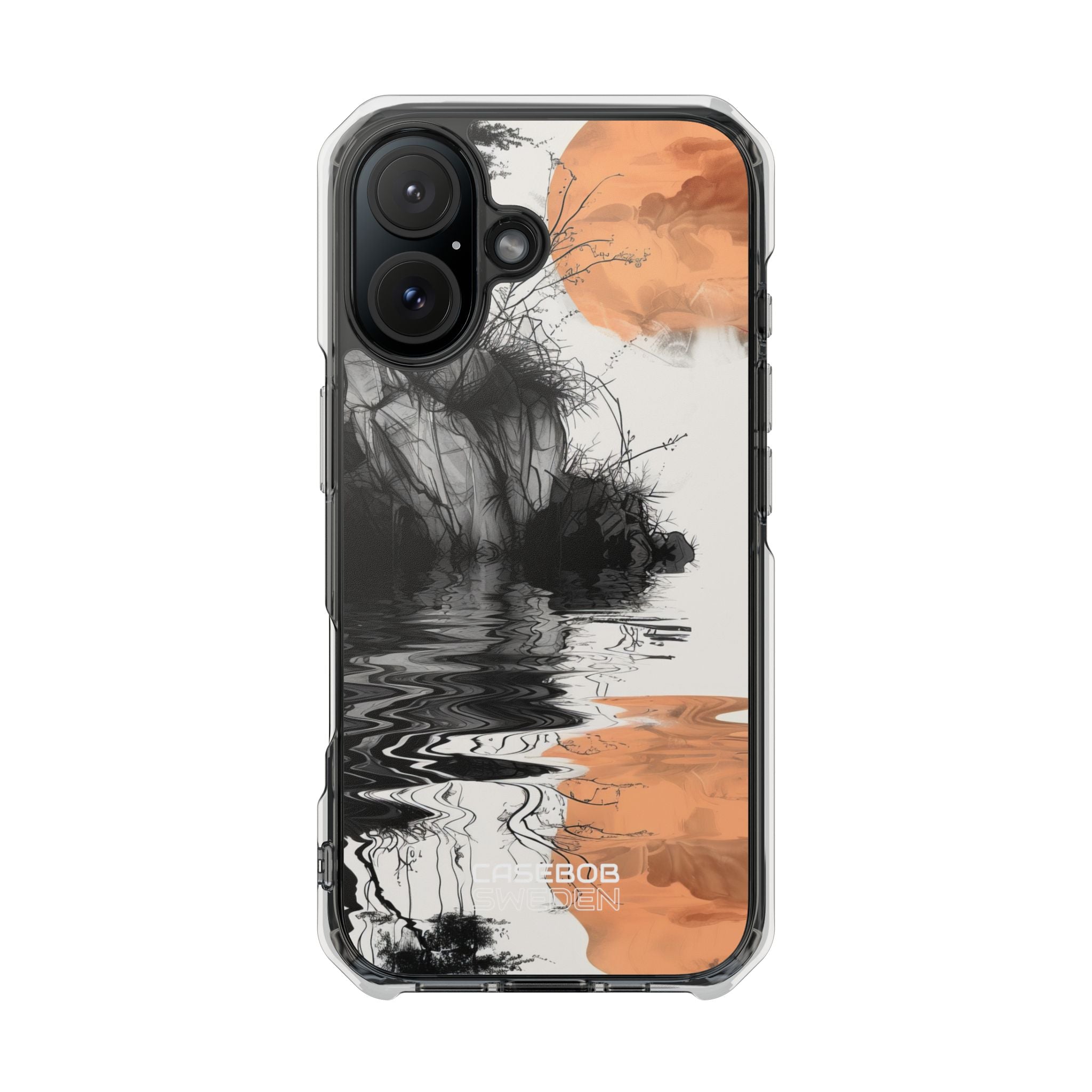 Orange Moon Reflection iPhone 16 - Impact Clear+
