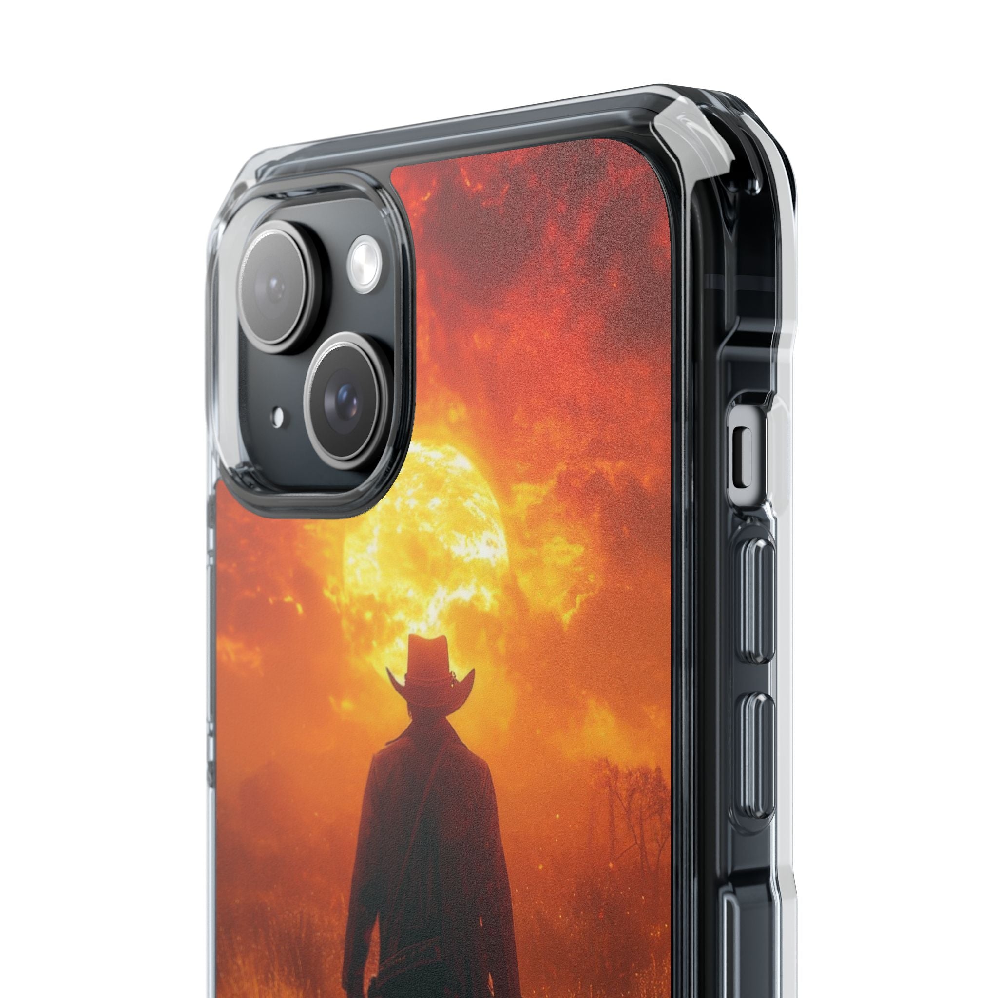 Fiery Sunset Cowboy iPhone 15 - Impact Clear+