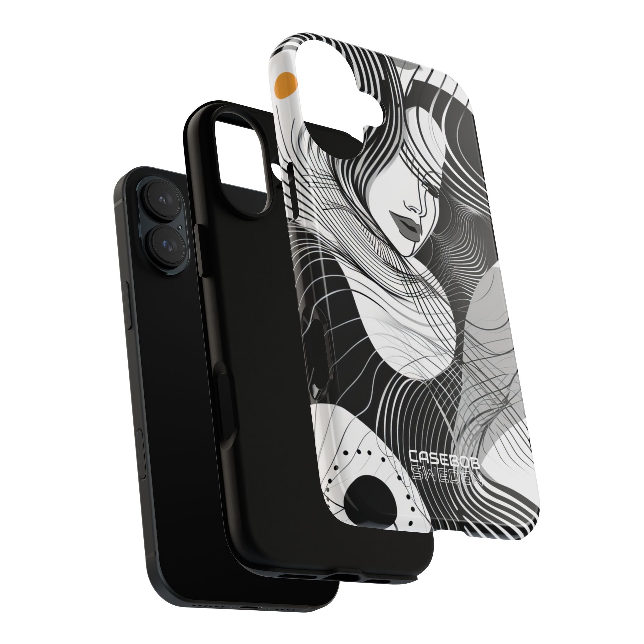 Orange Wave Motion iPhone 16 - Tough