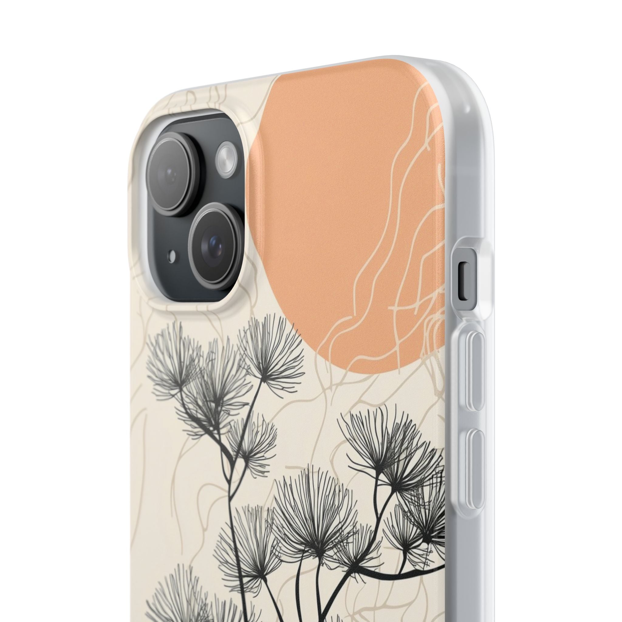 Spiky Tree Sunset iPhone 15 Plus Case - Soft