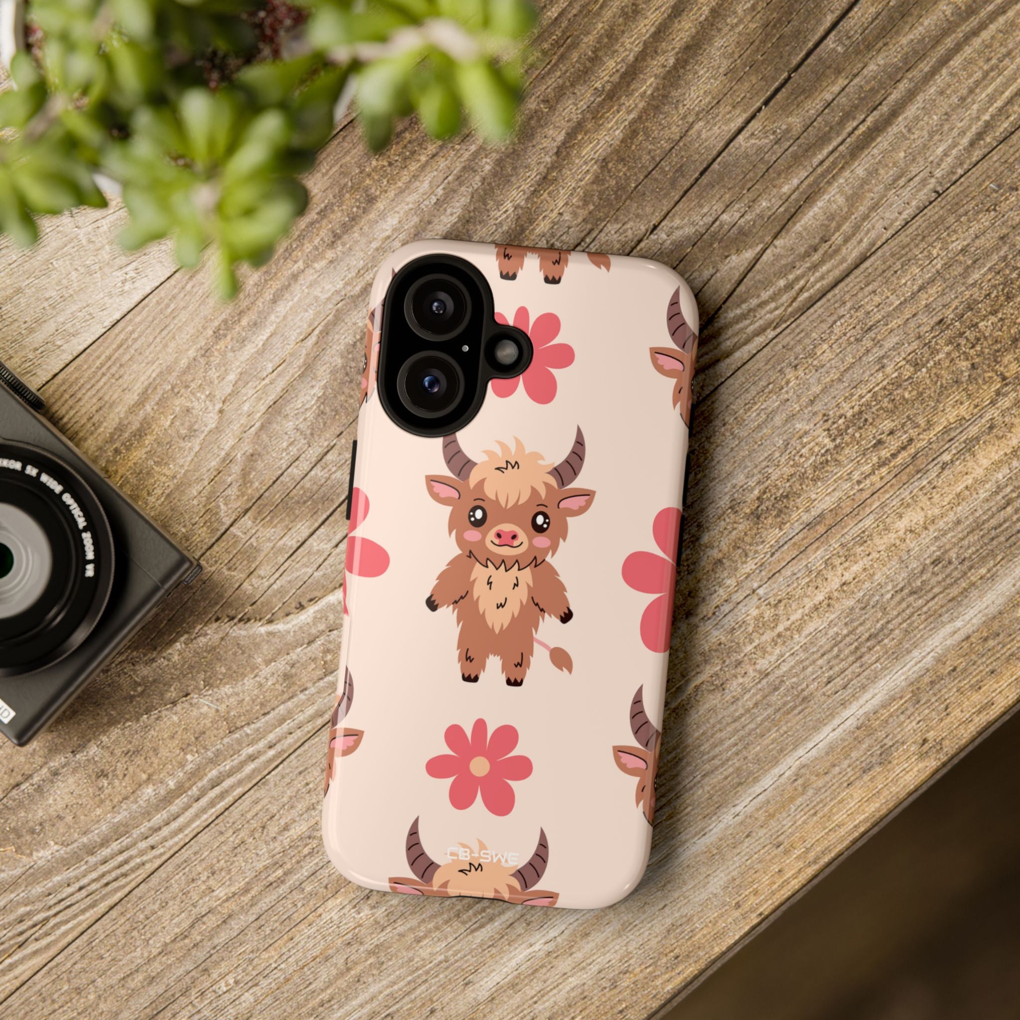 Cute Cattle & Flowers - iPhone Case