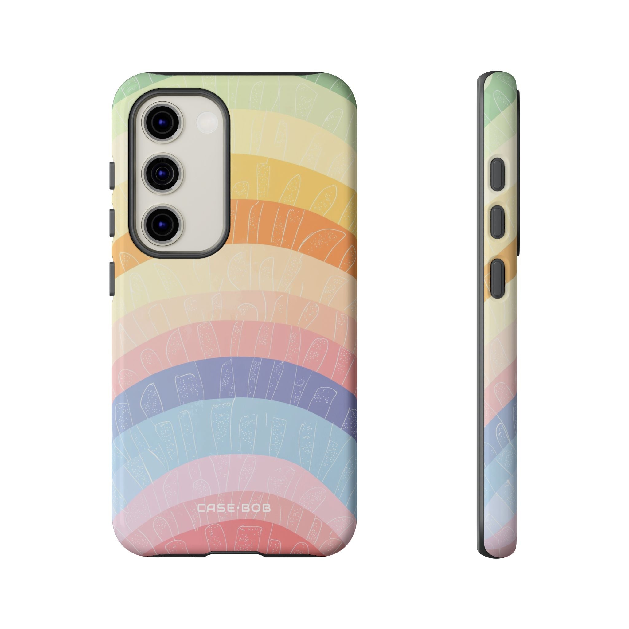 Pastel Rainbow Bands Samsung S23 Case - Tough