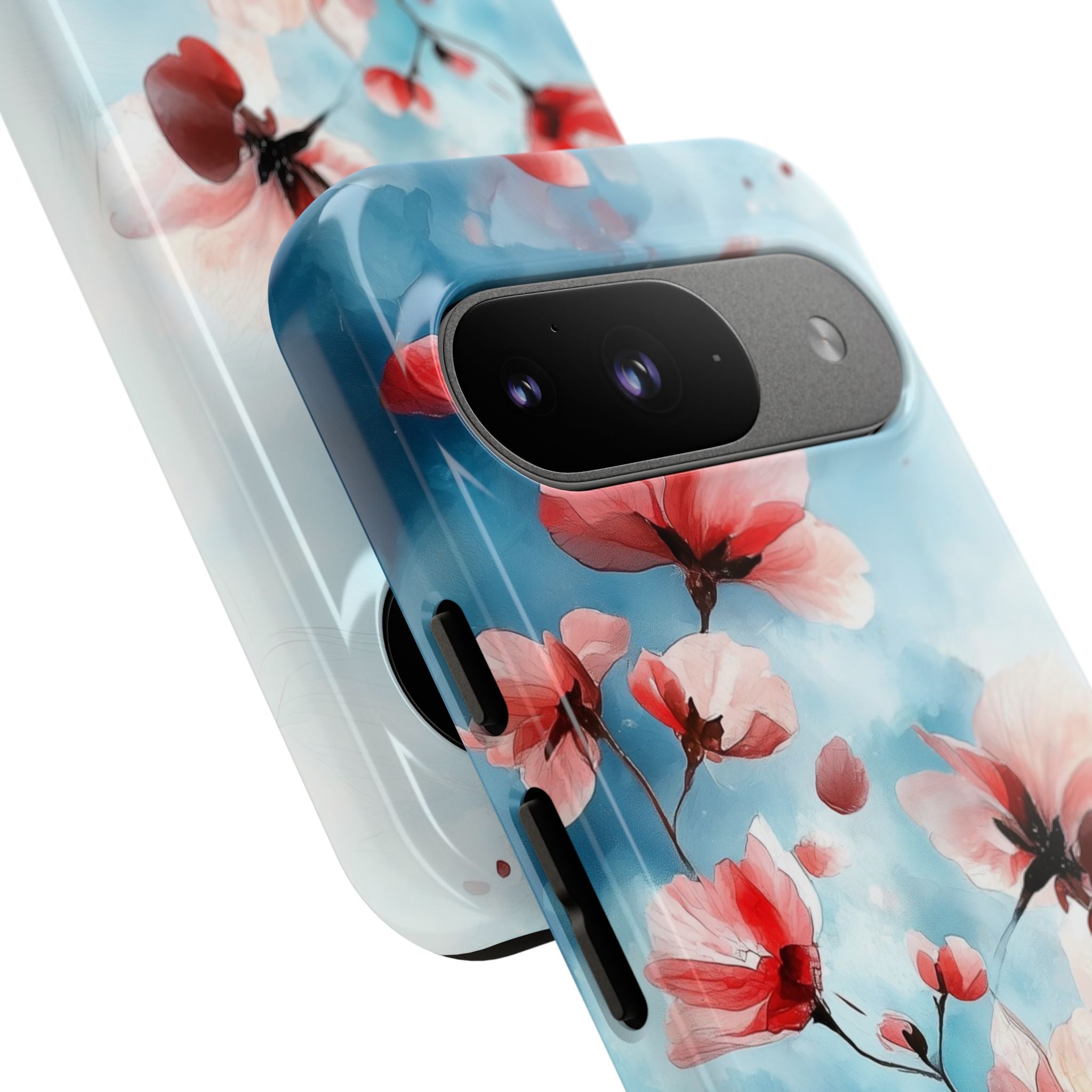 Pink Blossom Drift Google Pixel 9 Case - Tough