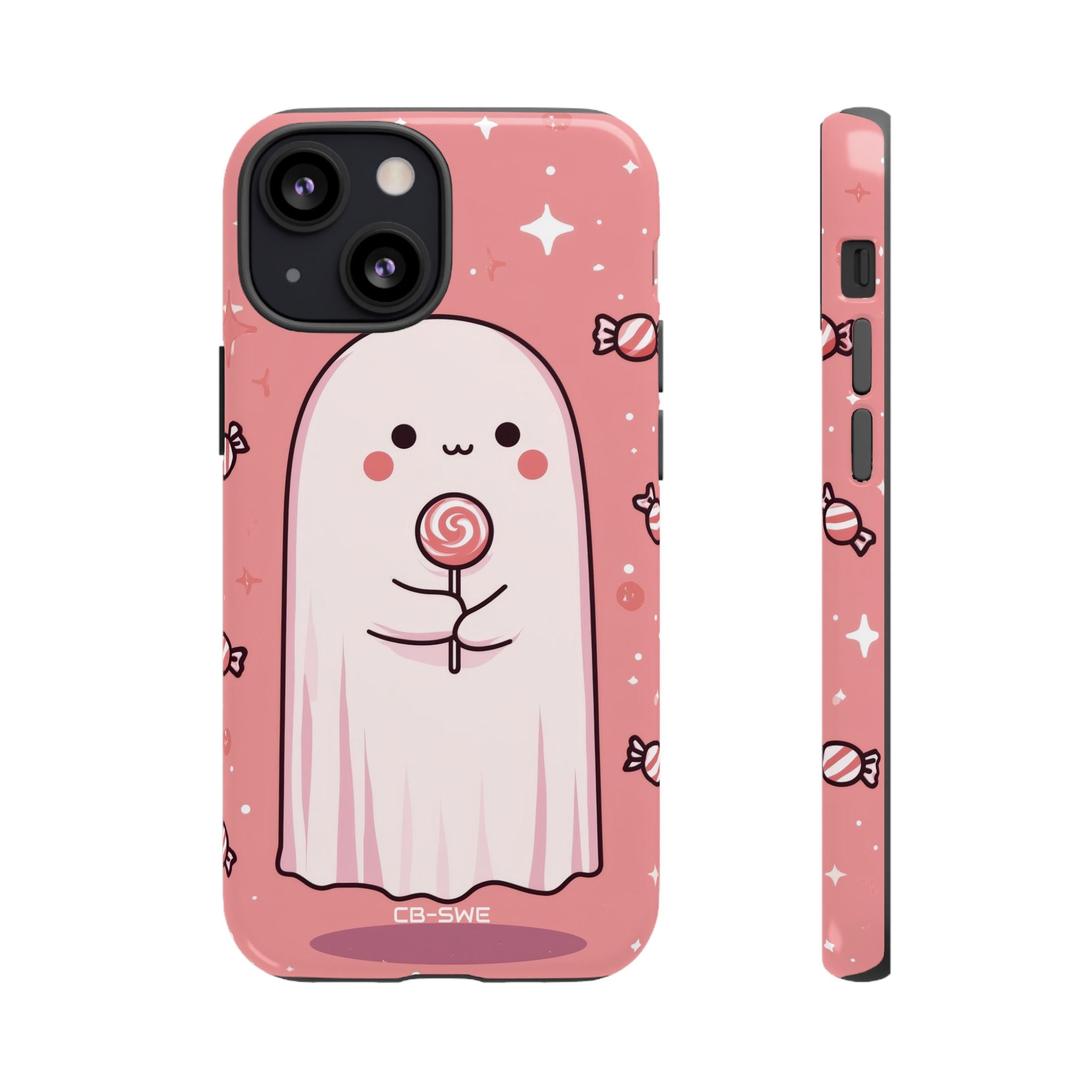 Cute Ghost Holds Candy - iPhone Case