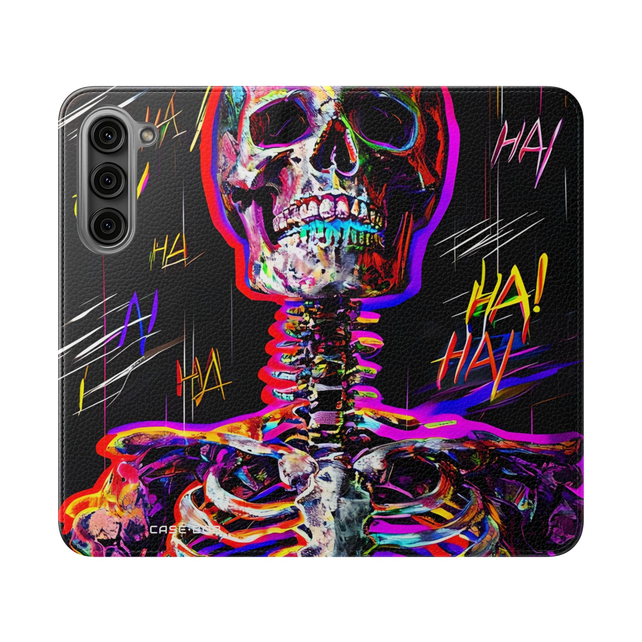 Neon Skeleton Laughter - Samsung S23+ Case - Wallet