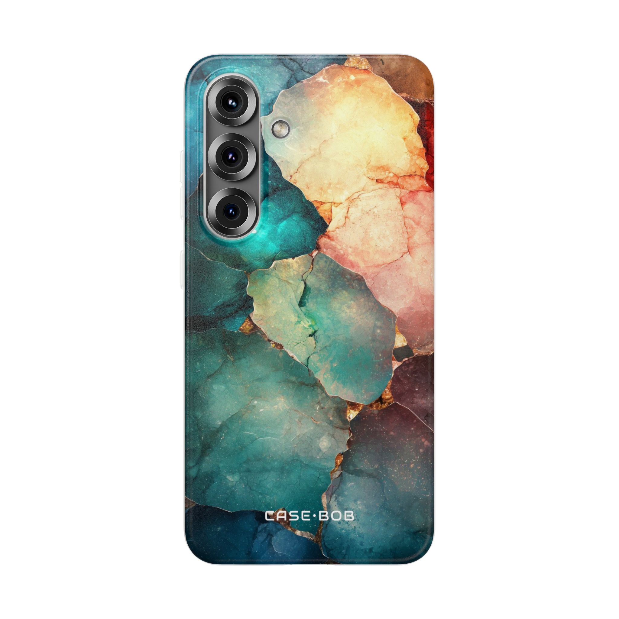 Teal Mosaic Veins Samsung S25 Plus Case - Soft