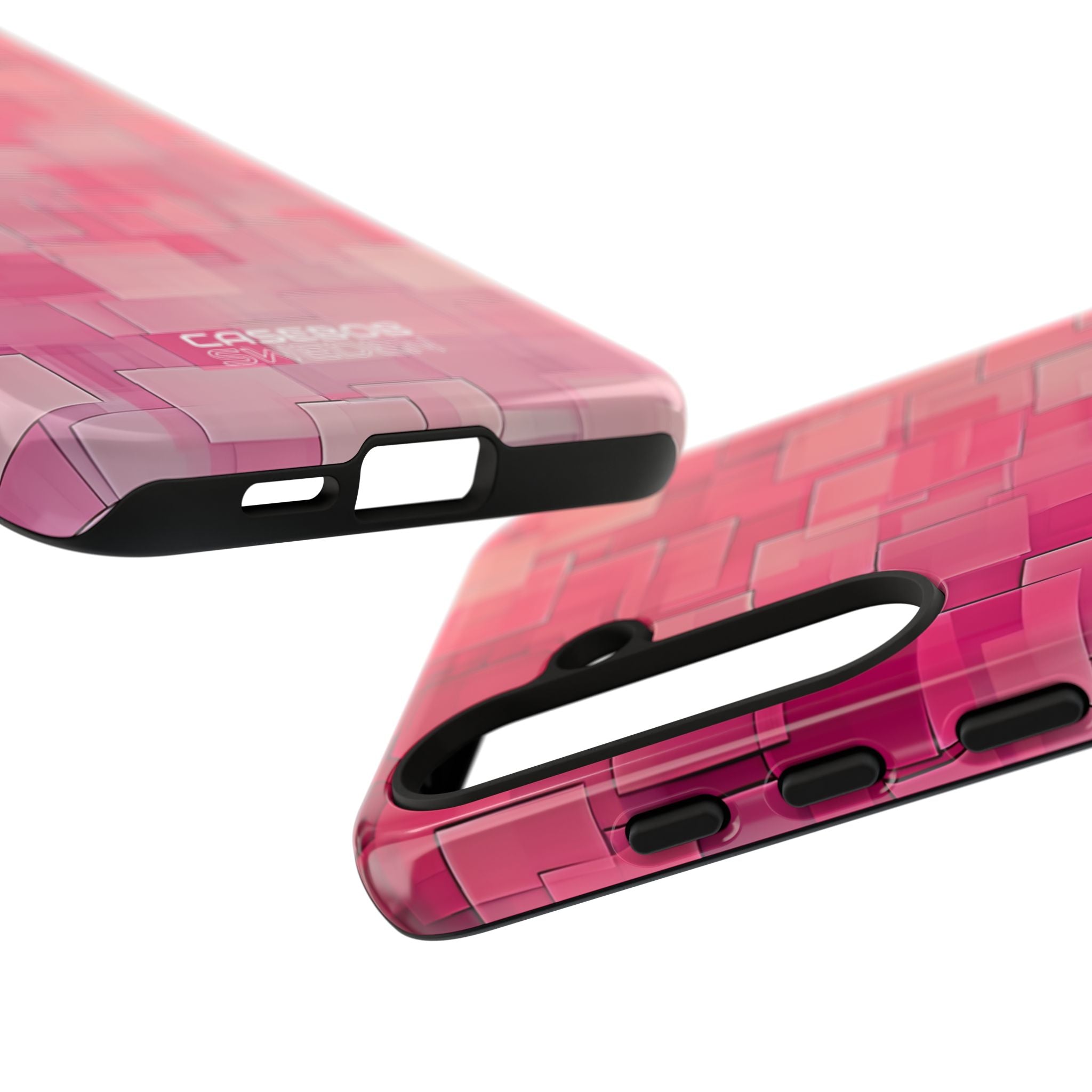 Gelaagde roze geometrie Samsung S24 - Tough