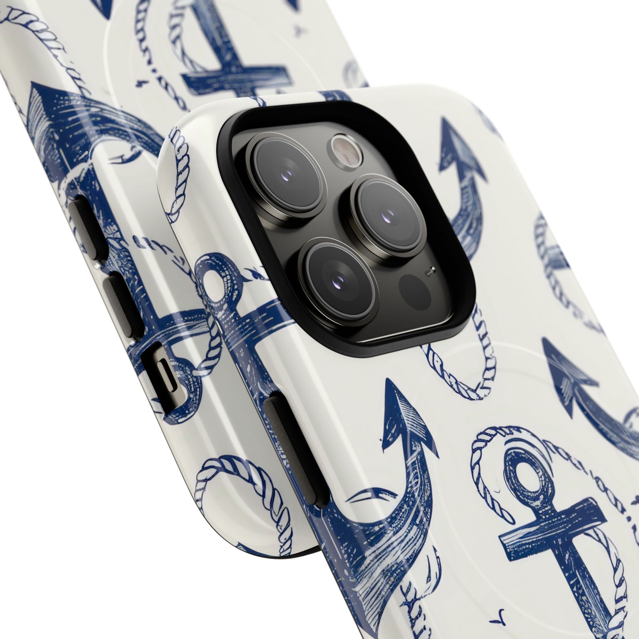 Navy Anchor Tapestry iPhone 14 - Tough+