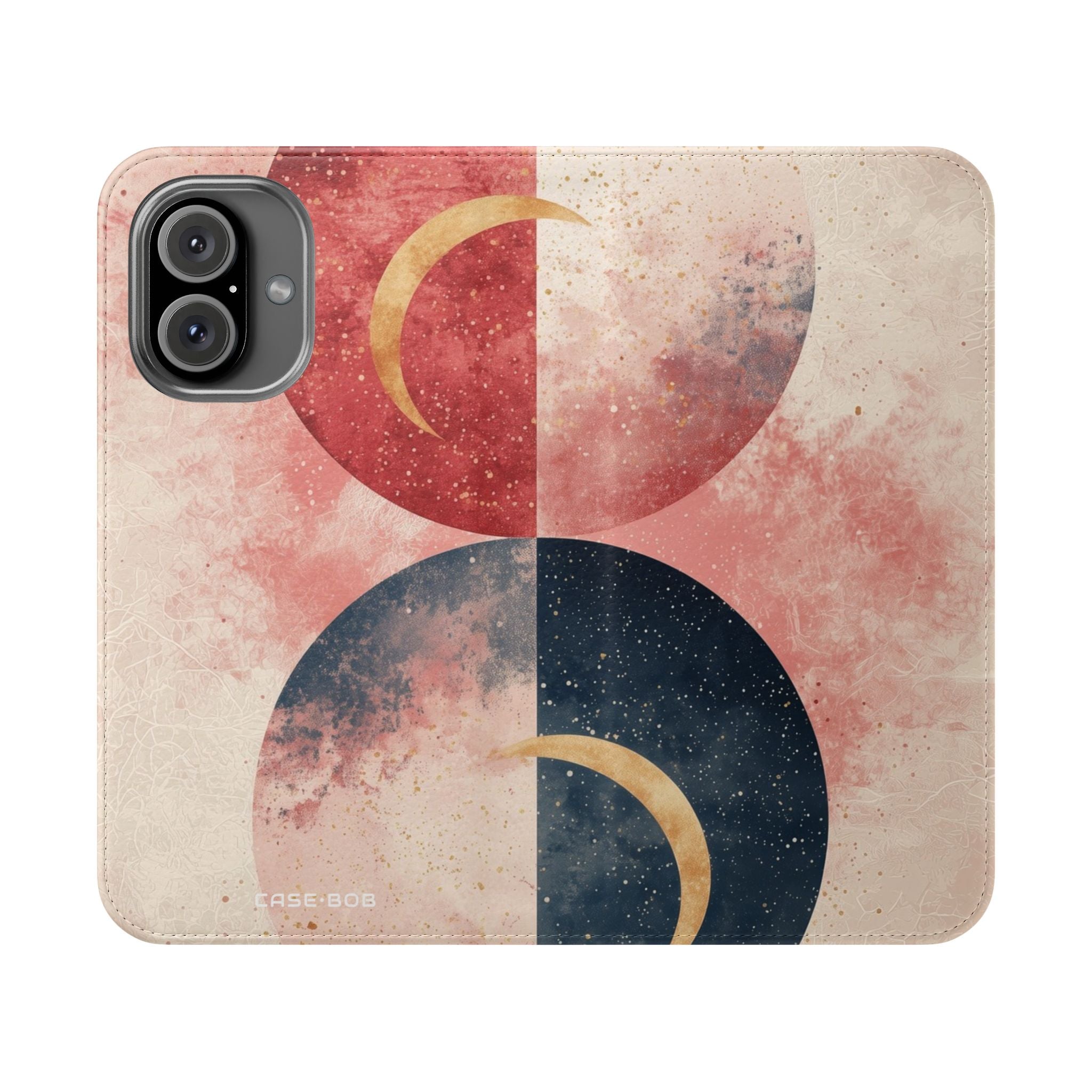 Golden Crescents Crimson - iPhone 16 Case - Wallet