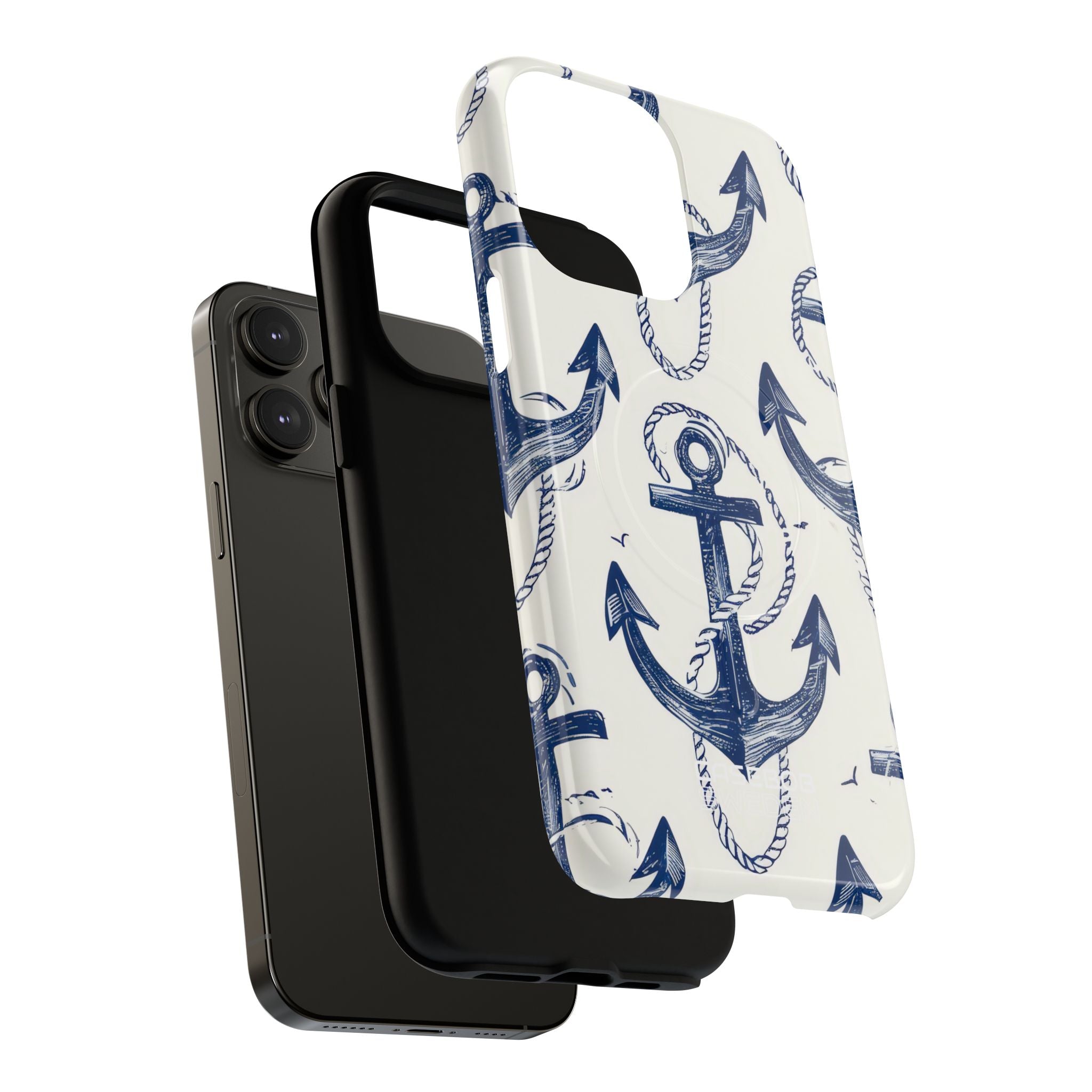 Navy Anchor Tapestry iPhone 14 - Tough+