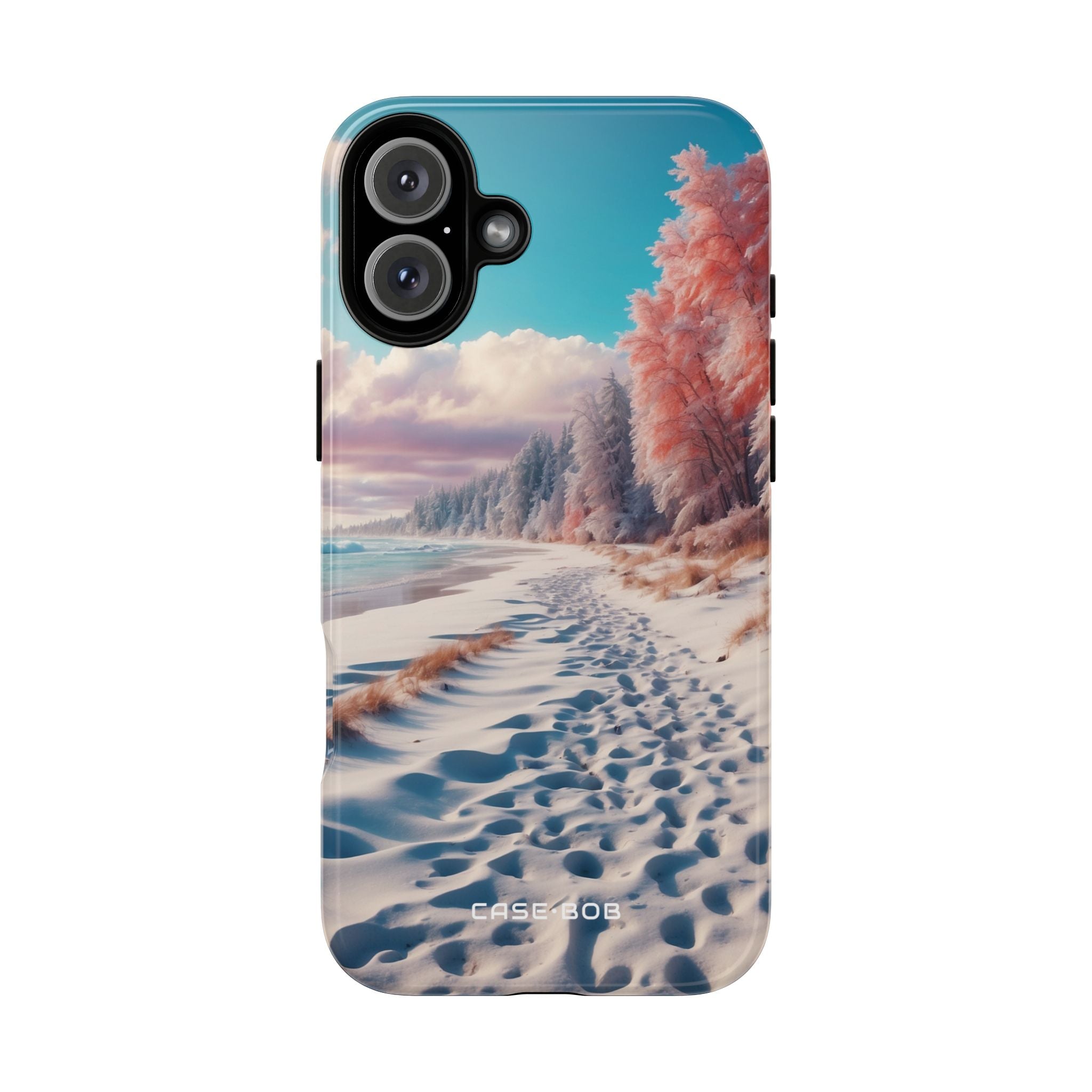 Snowy Footprints iPhone 16 Plus Case - Tough