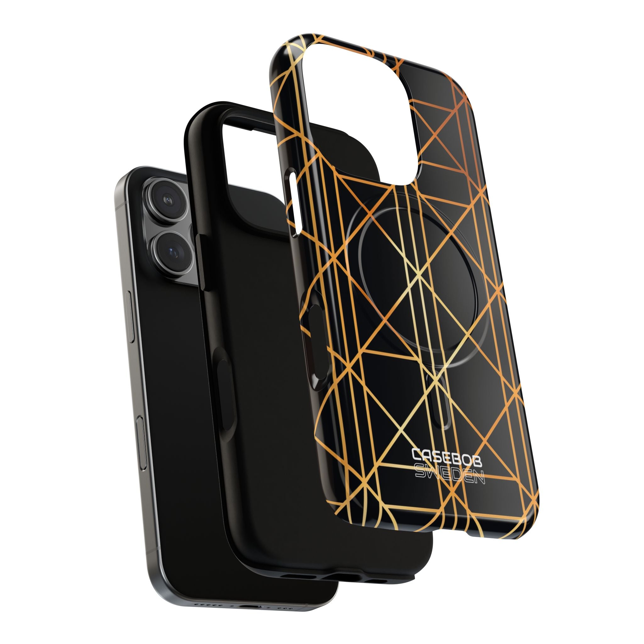 Golden Geometric Elegance iPhone 16 - Tough+