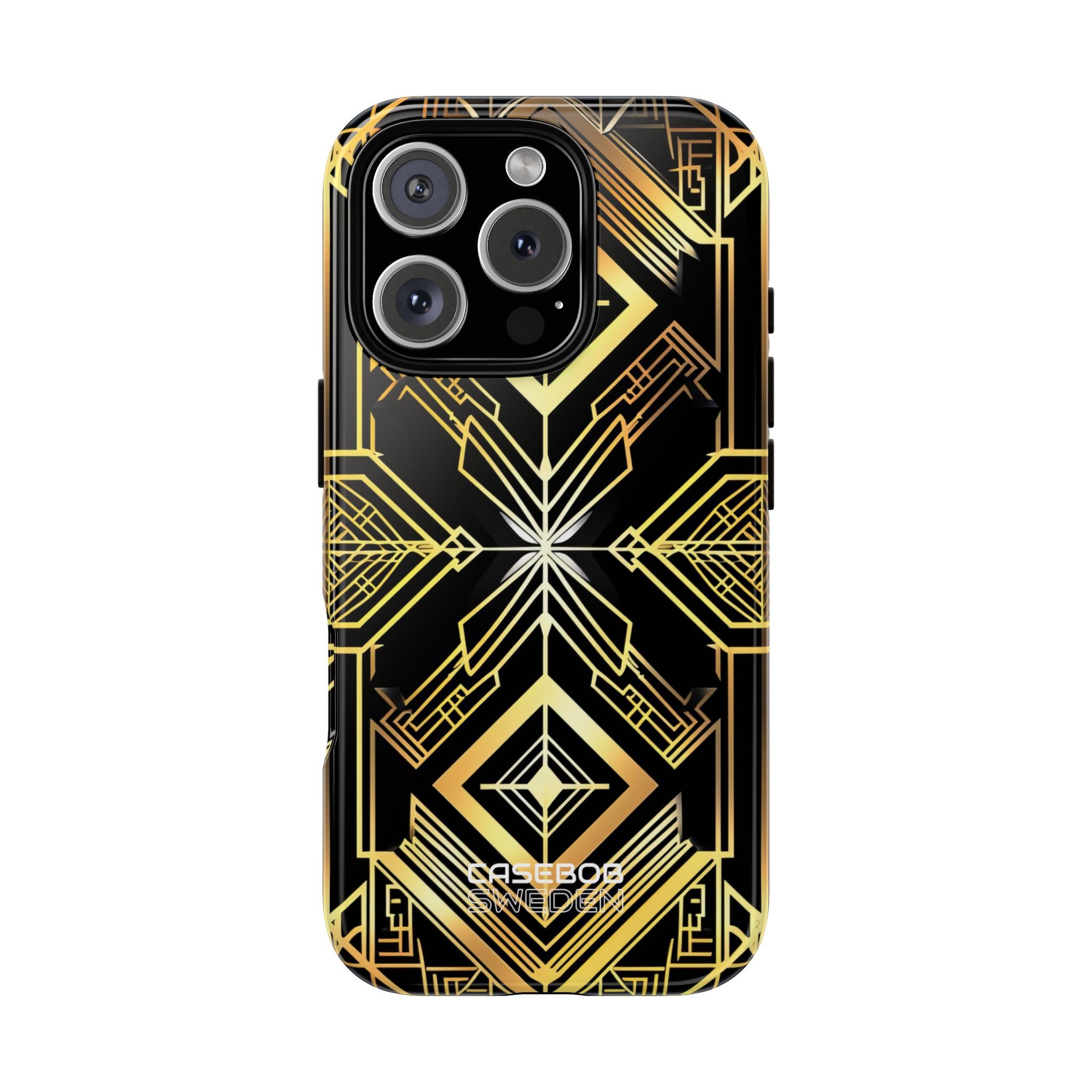 Golden Geometric Symphony iPhone 16 - Tough