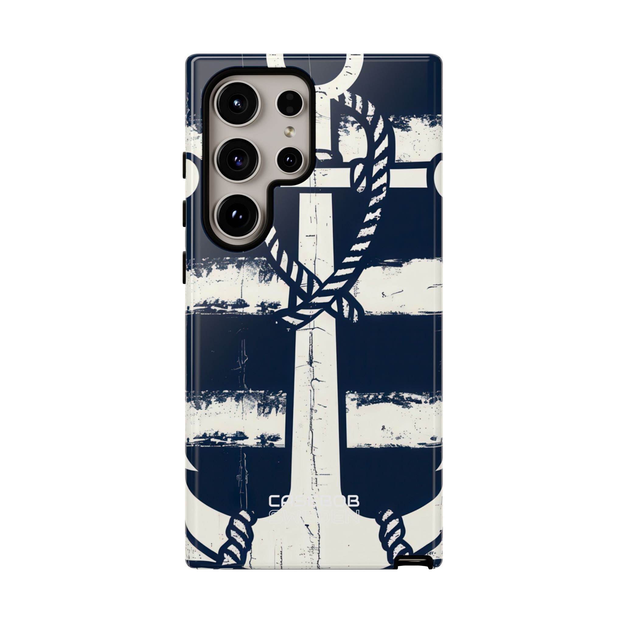 Navy Anchor Stripes Samsung S24 - Tough