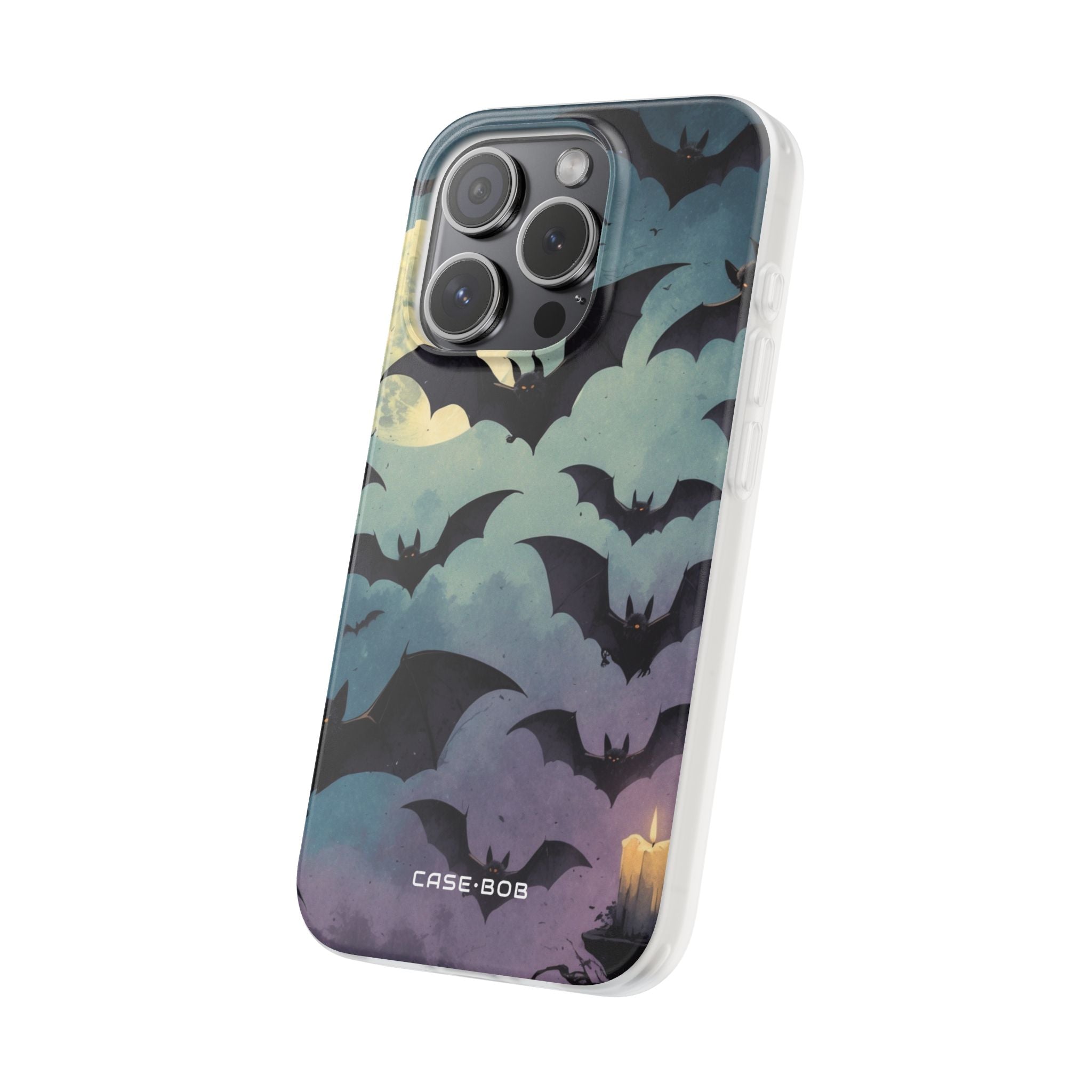 Glowing Bat Swarm iPhone 15 Pro Case - Soft