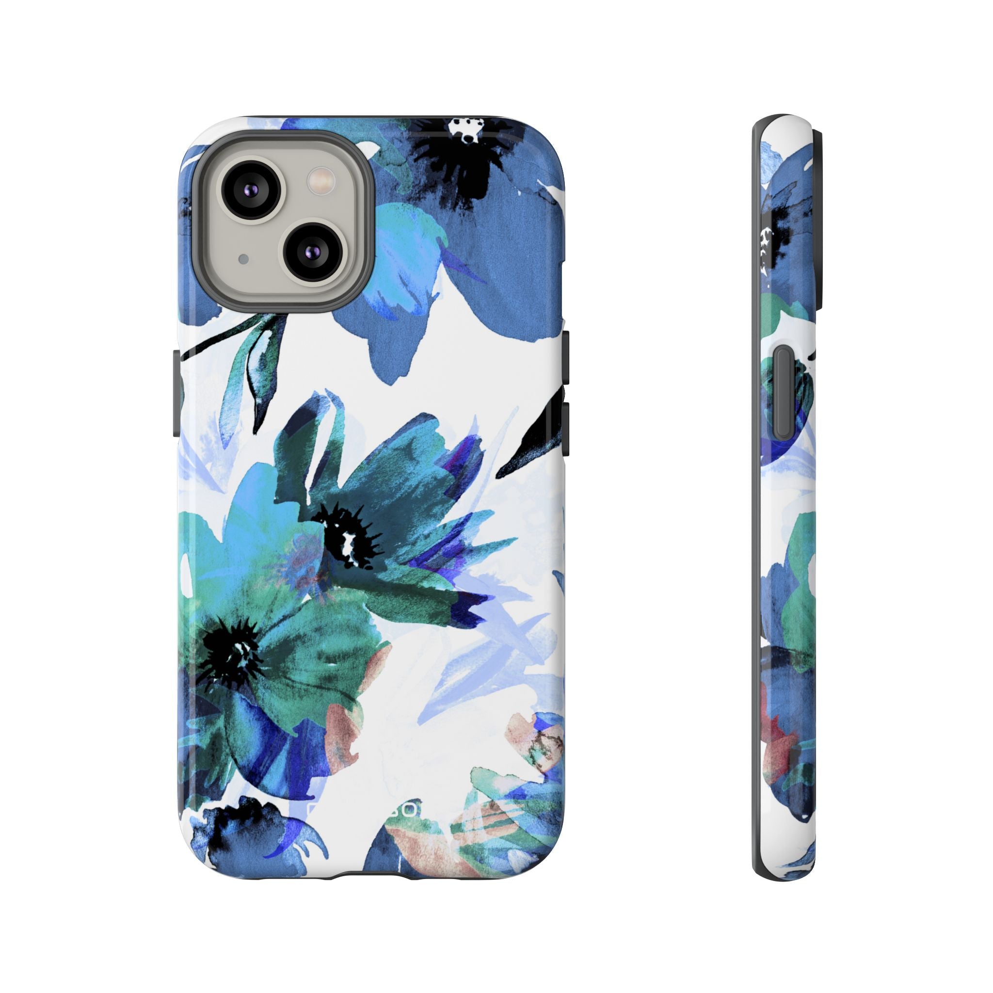 Blue Blossom Radiance iPhone 14 Case - Tough