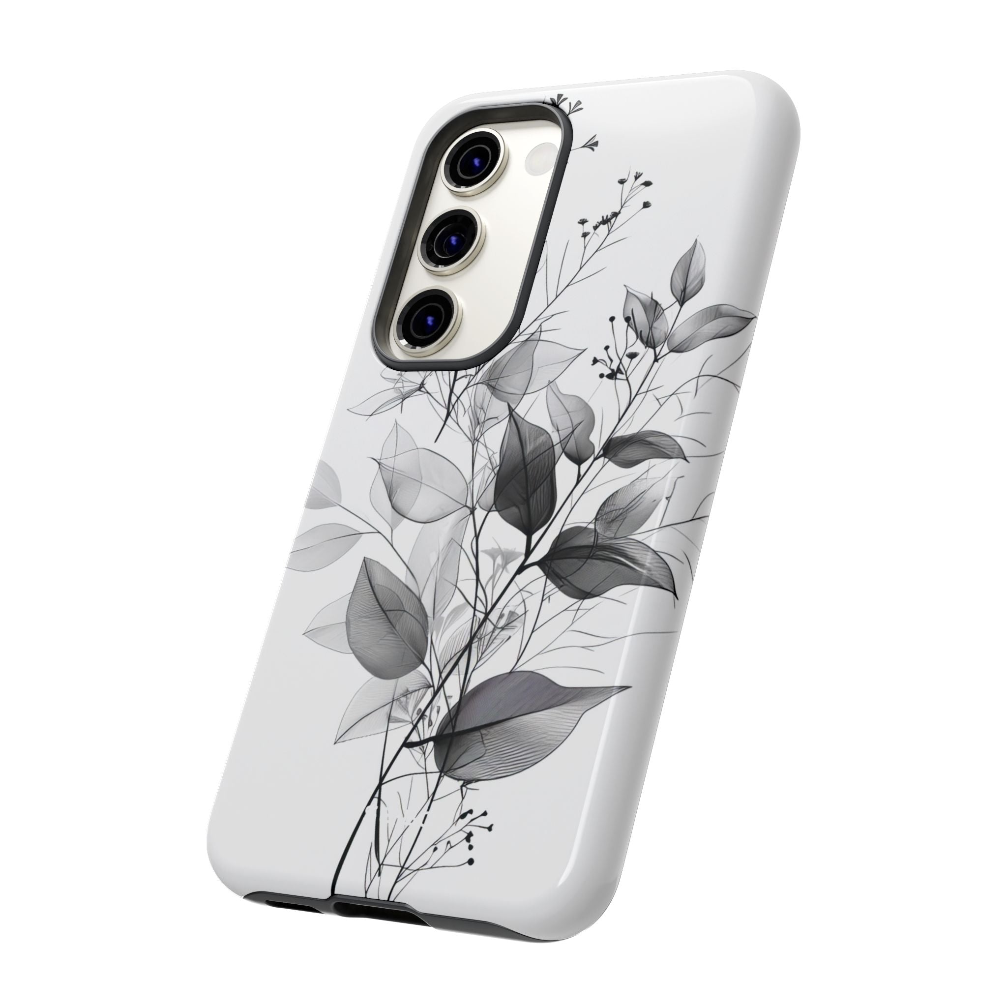 Veined Leaves Gray Samsung S23 Case - Tough