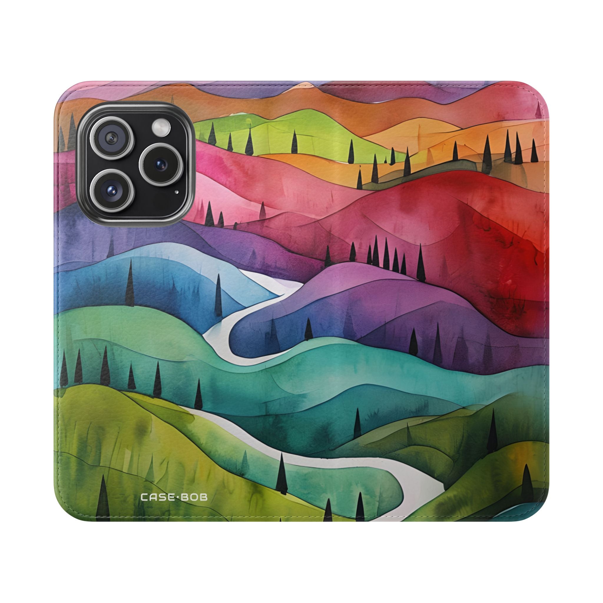 Valkoinen polku - iPhone 15 Pro -kotelo - lompakko