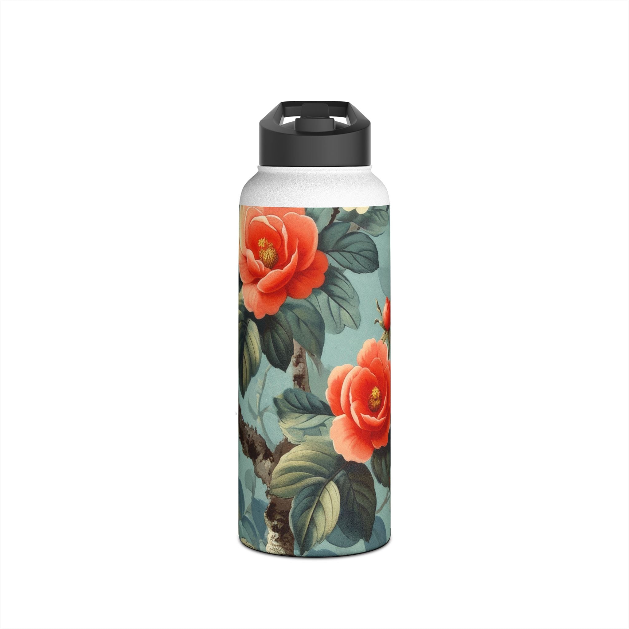 Pink Camellia - Stainless Steel Water Bottle