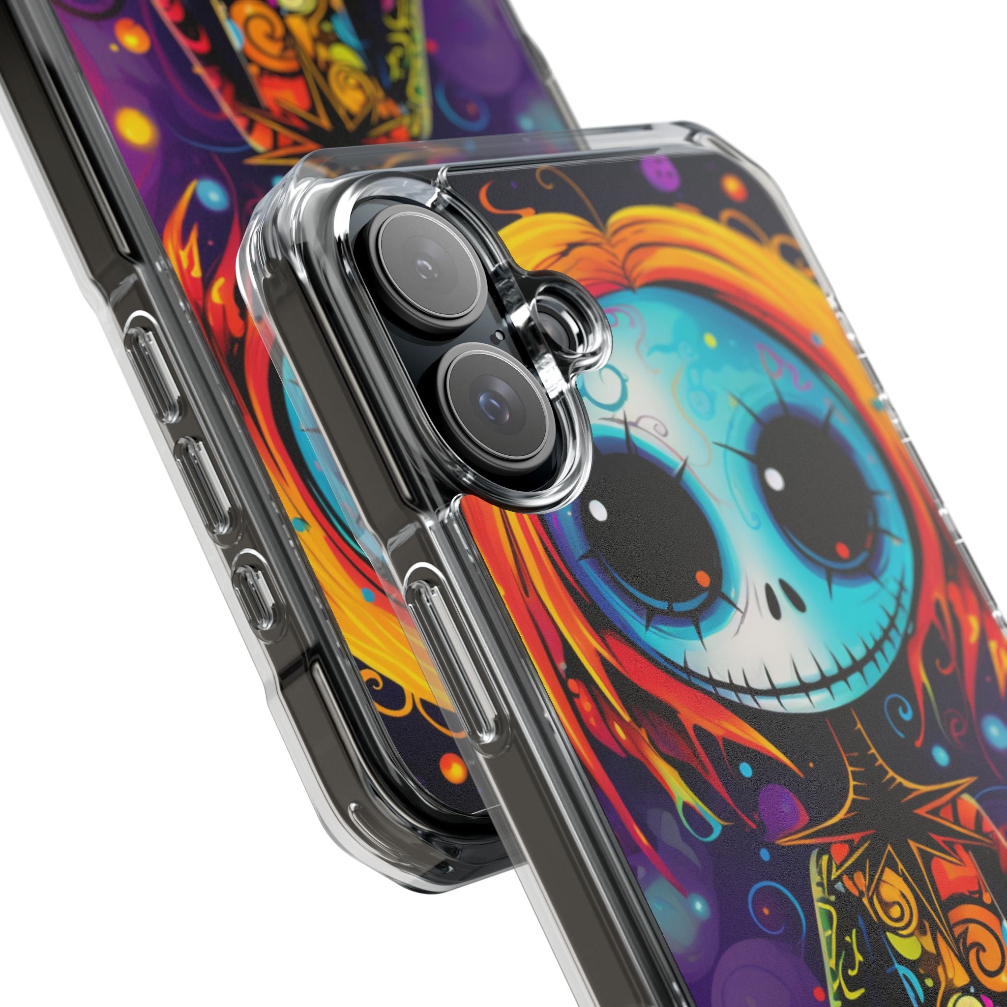 Blue Skull Swirl iPhone 16 Case - Impact