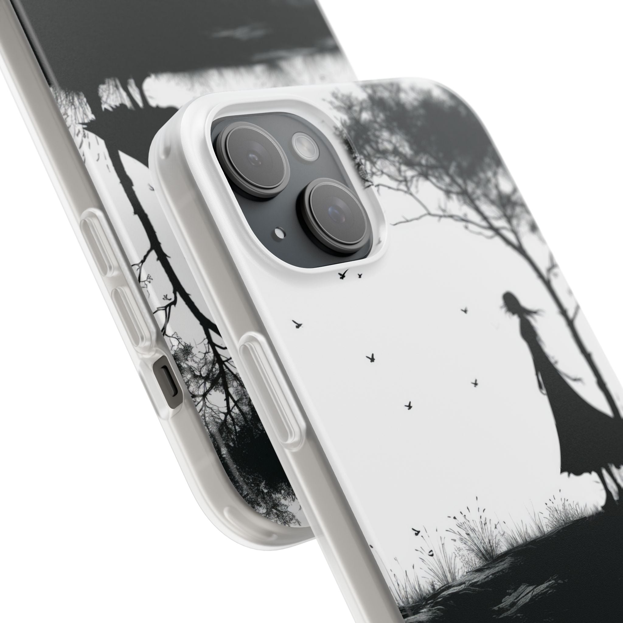 Cliffside Silhouette iPhone 15 Plus Case - Soft