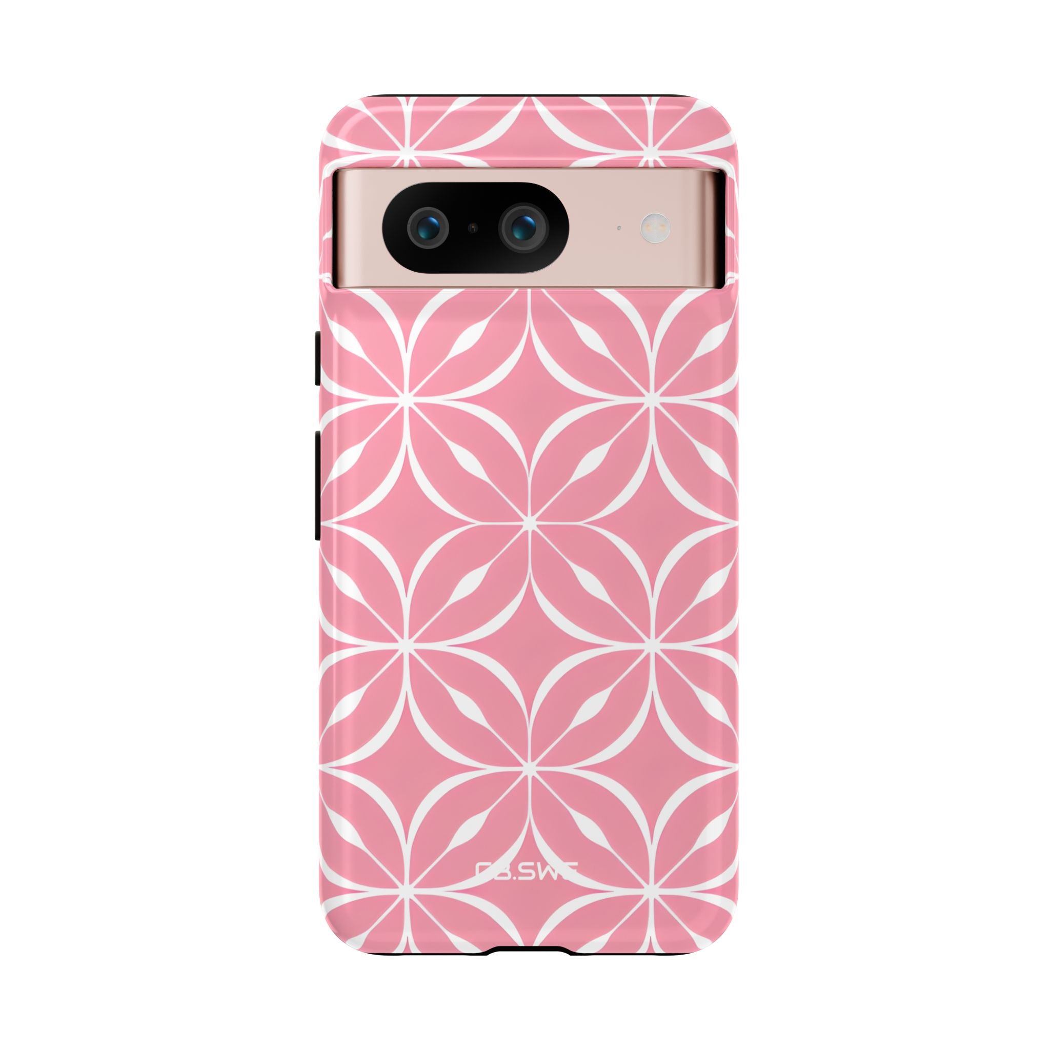 Intricate Overlapping Circle Geometric Light Pink Seamless Google Pixel 8 - Tough