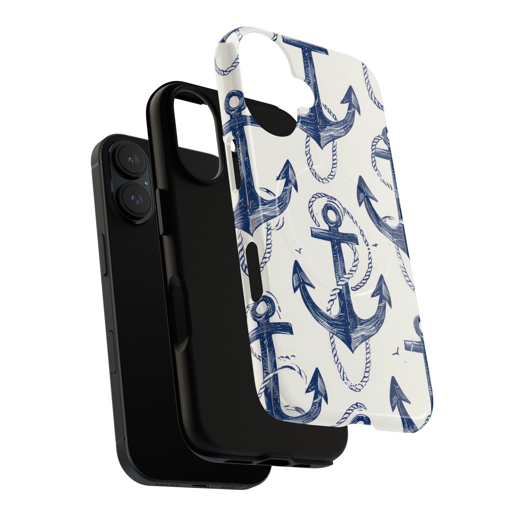 Navy Anchor Loop iPhone 16 Case - Tough+