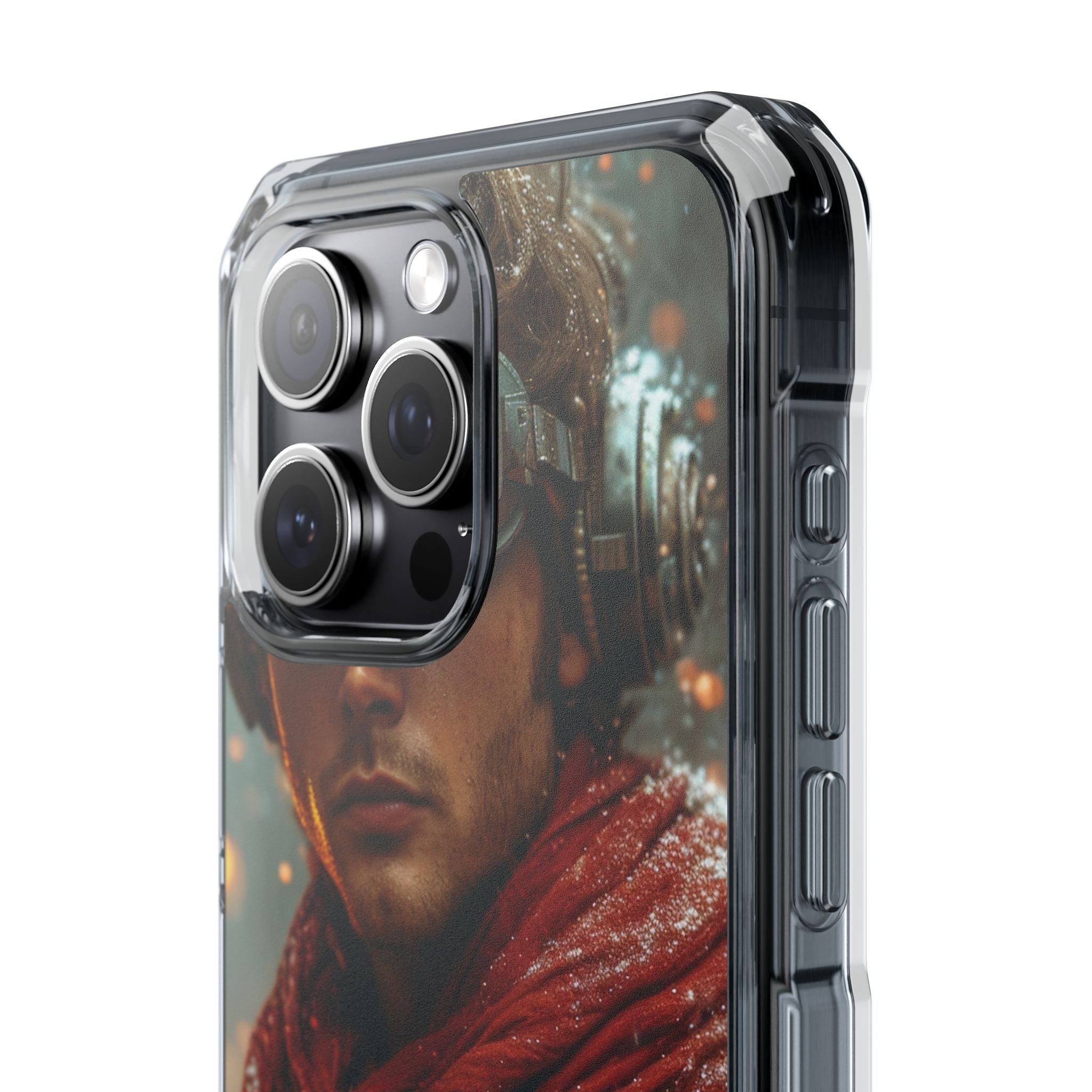 Futuristic Steampunk Explorer iPhone 15 - Impact Clear+