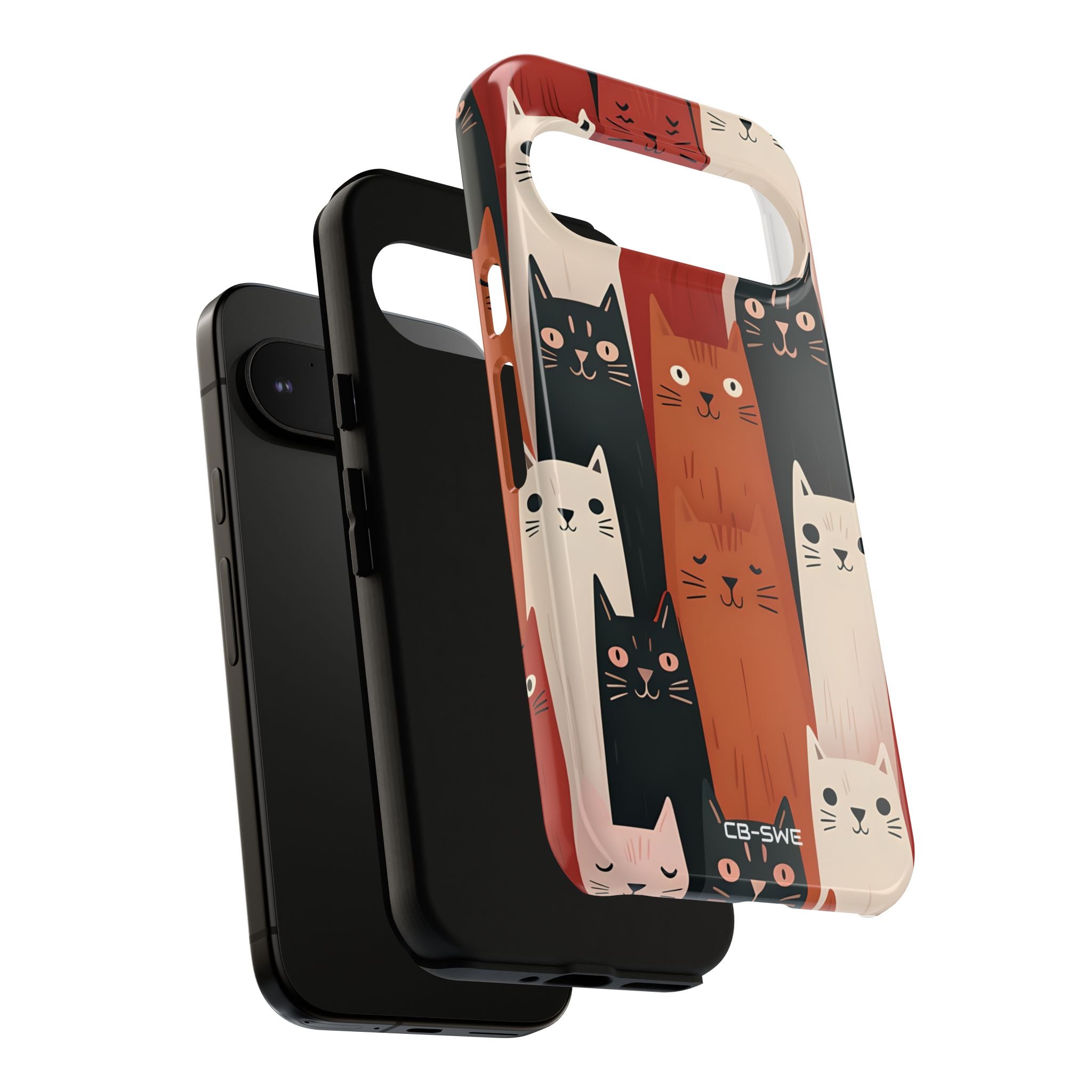 "Whimsical Cat Assembly" - Google Pixel Case