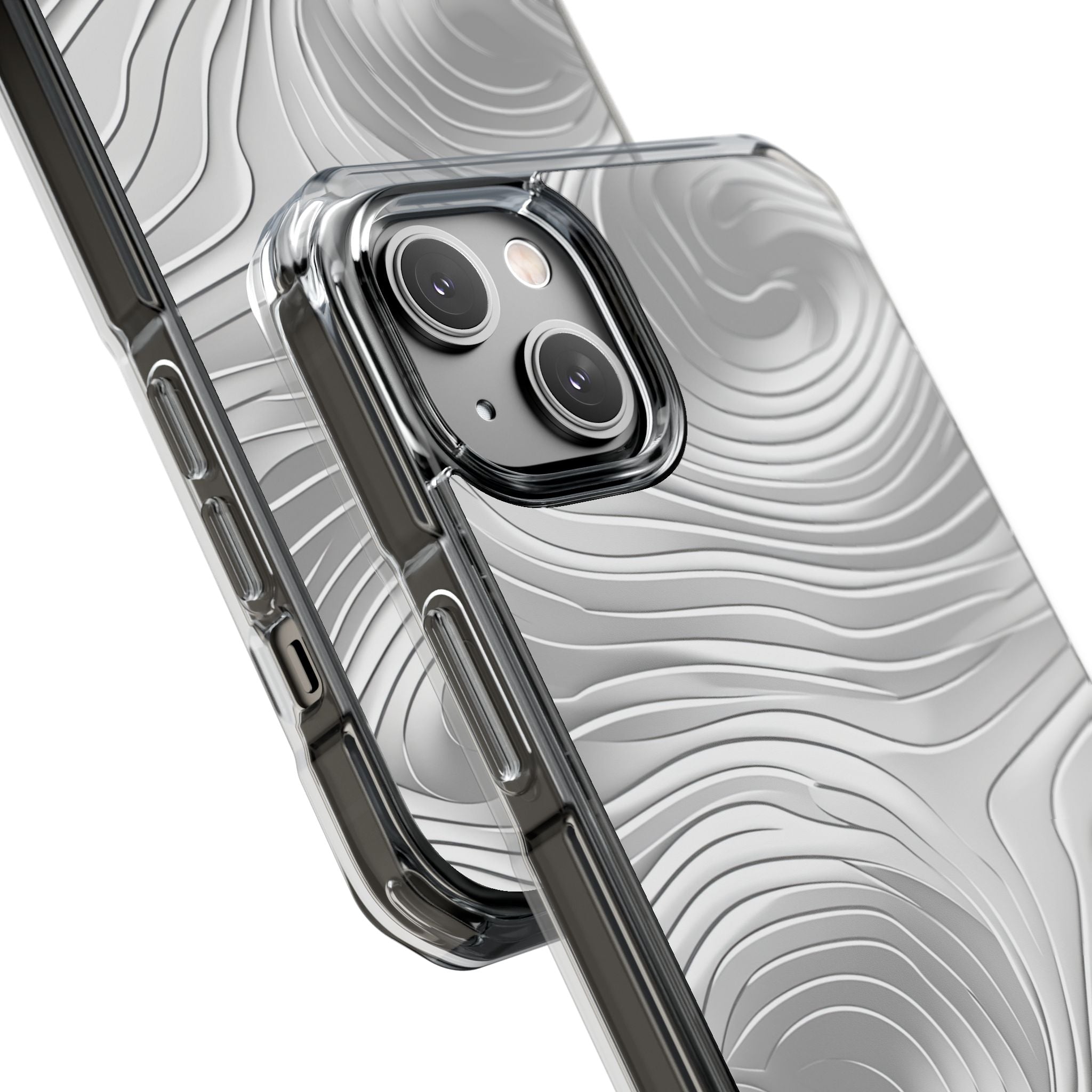 Monochrome Flow Lines iPhone 14 - Impact Clear+