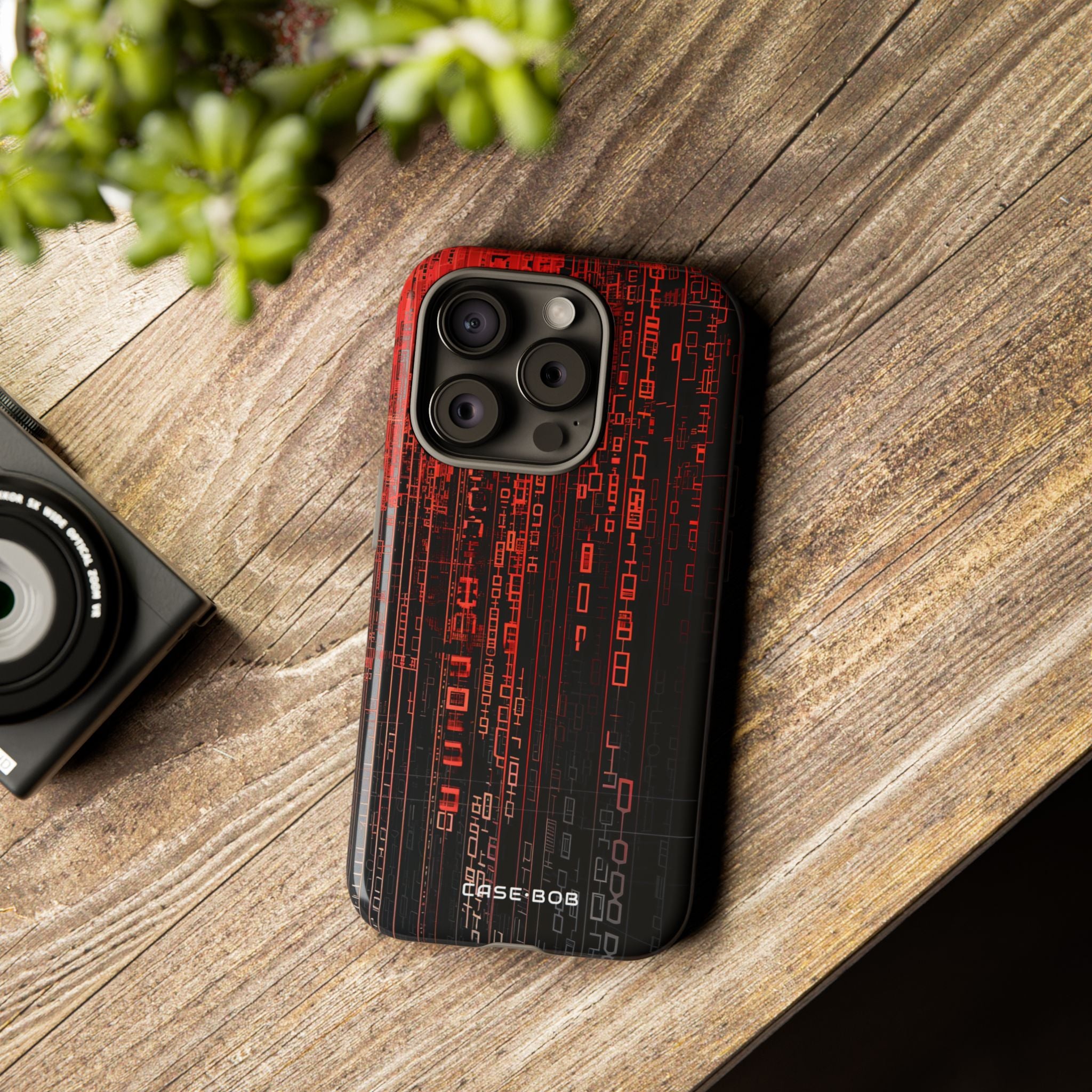 Crimson Glyphs iPhone 15 Pro Case - Tough
