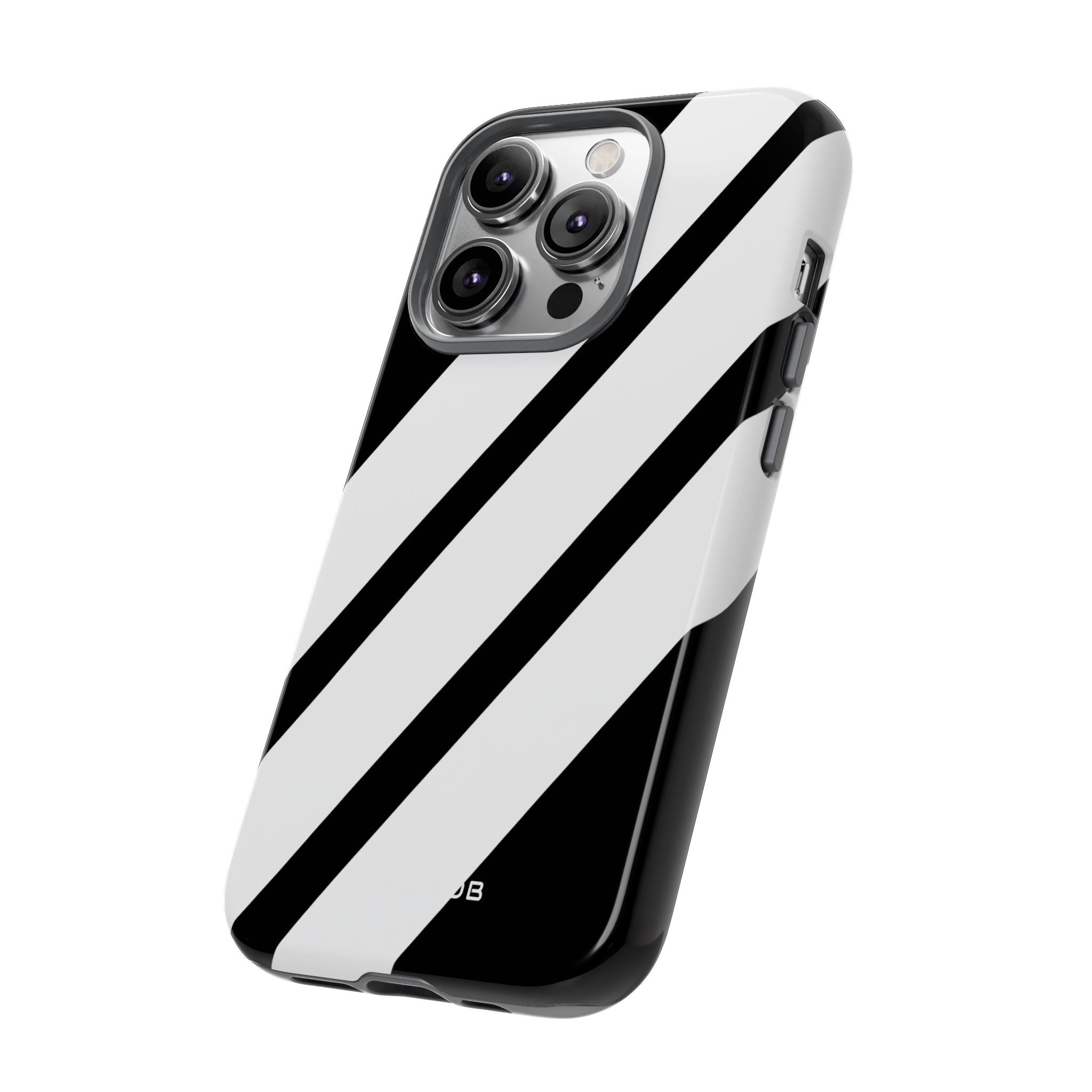 Diagonal Bands Noir iPhone 14 Pro Case - Tough