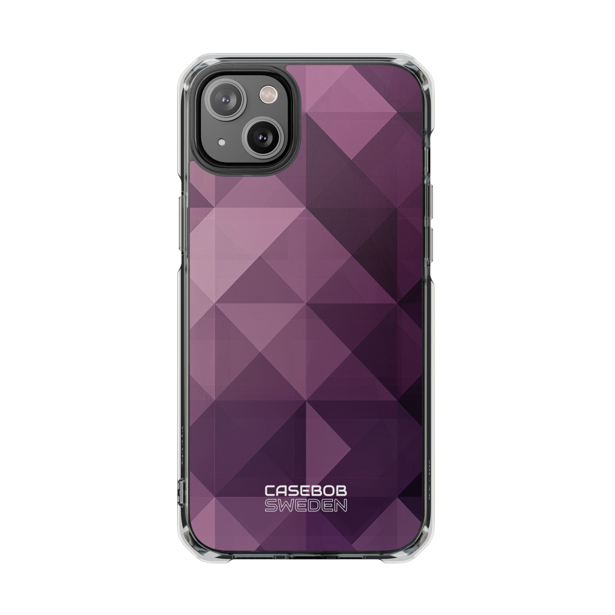 Paarse geometrische mozaïek iPhone 14 - Impact Clear+