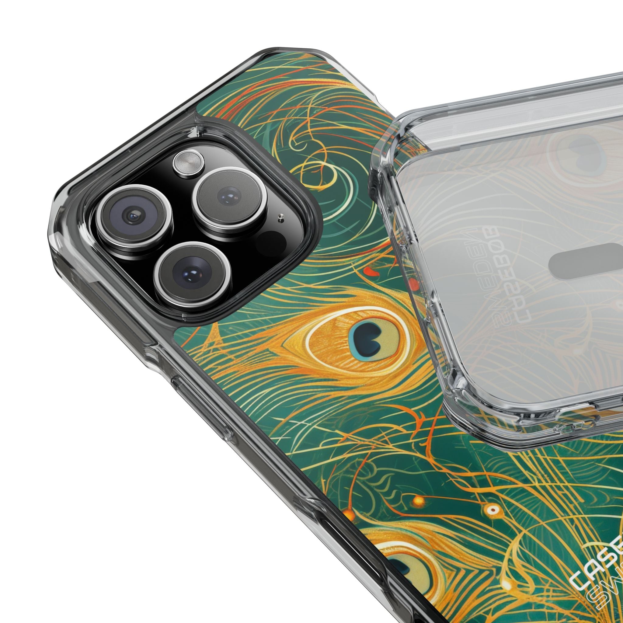 Vibrant Peacock Whirl iPhone 16 - Impact Clear+