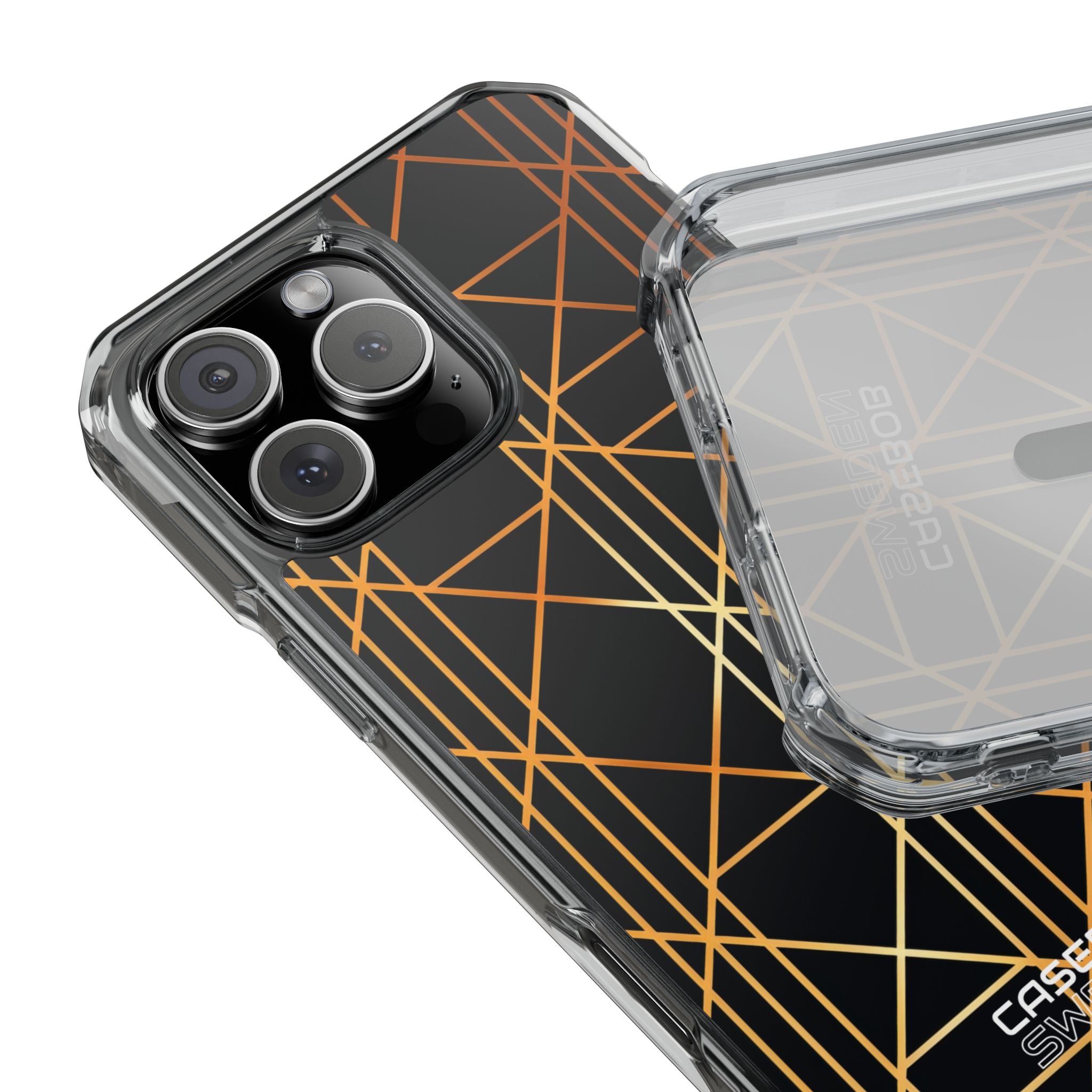 Golden Geometric Elegance iPhone 16 - Impact Clear+