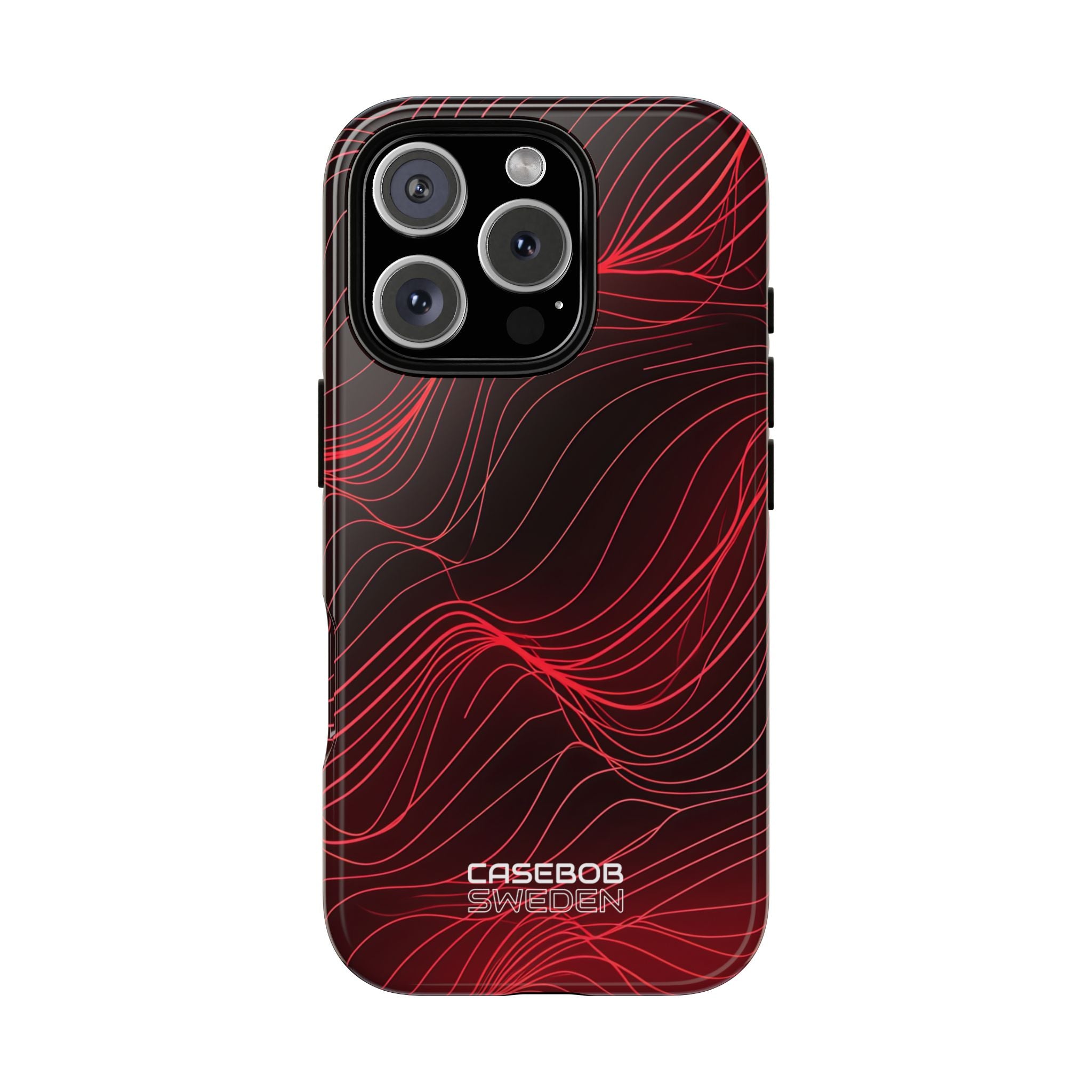 Crimson Waveform Flow iPhone 16 - Tough