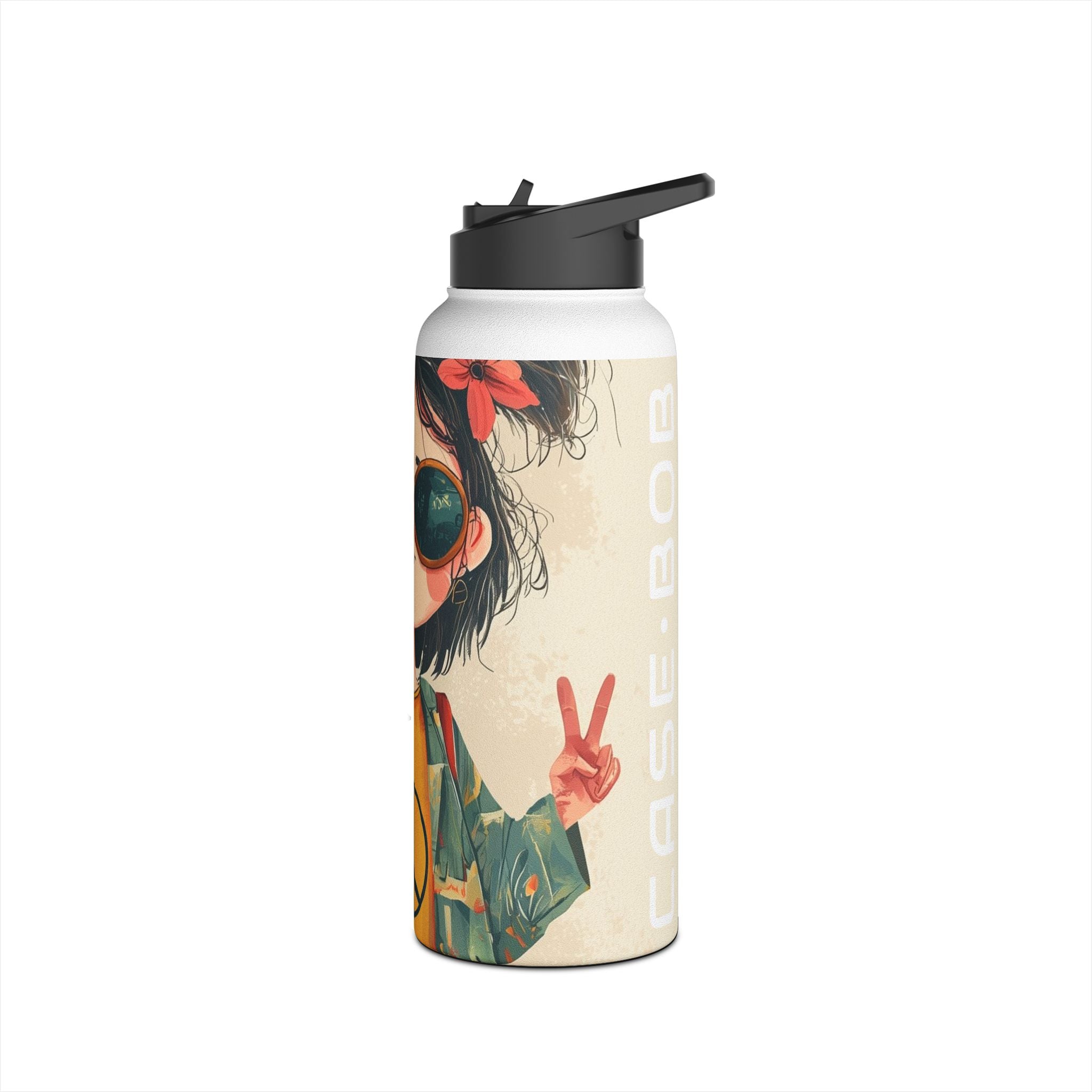Peace Pigtails - Stainless Steel Water Bottle