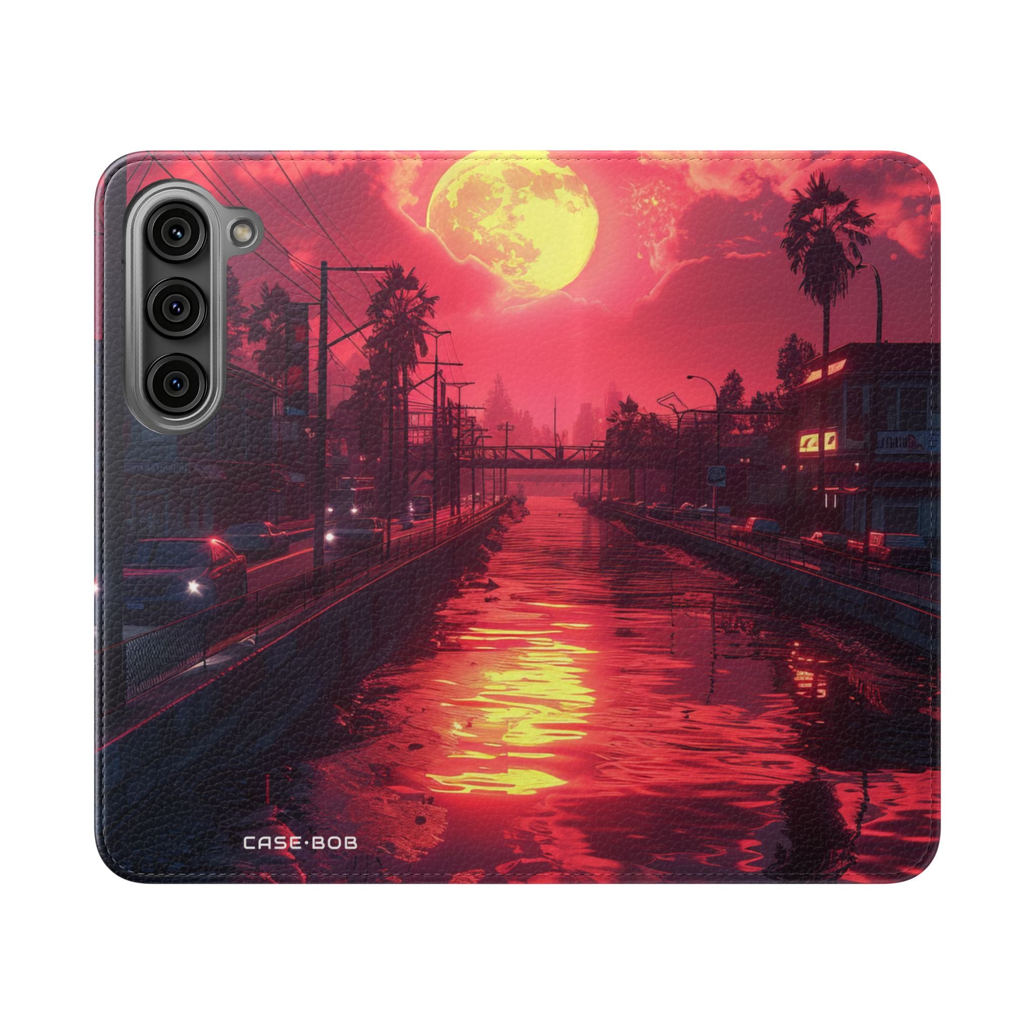 Keltainen Kuuheijastus - Samsung S23 -lompakkokotelo