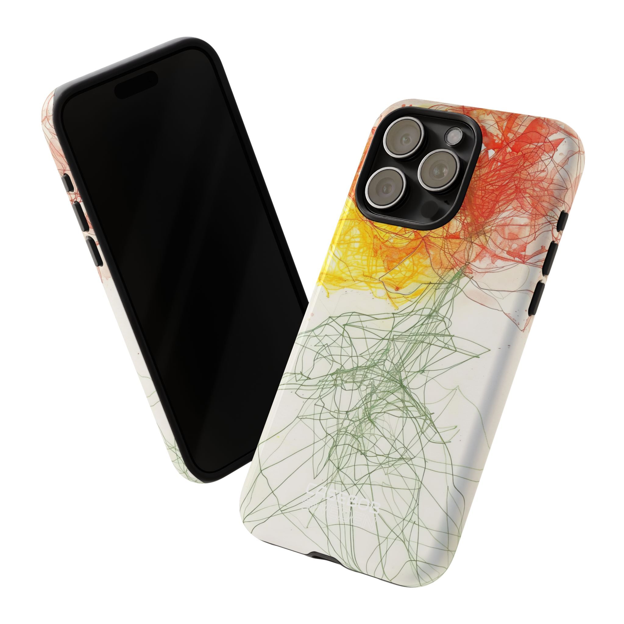 Fiery Blossom Tangle iPhone 15 - Tough