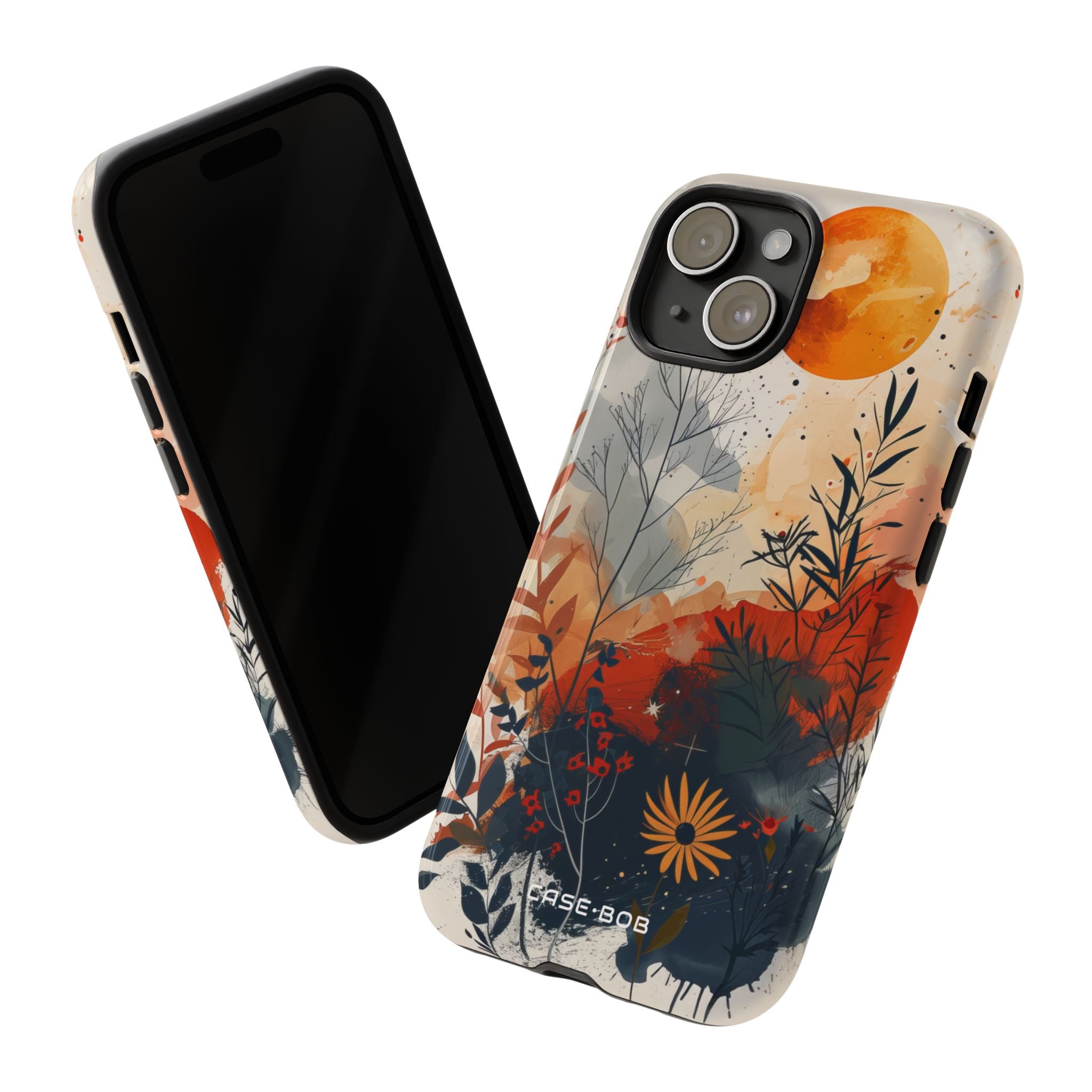 Orange Solstice iPhone 15 Case - Tough