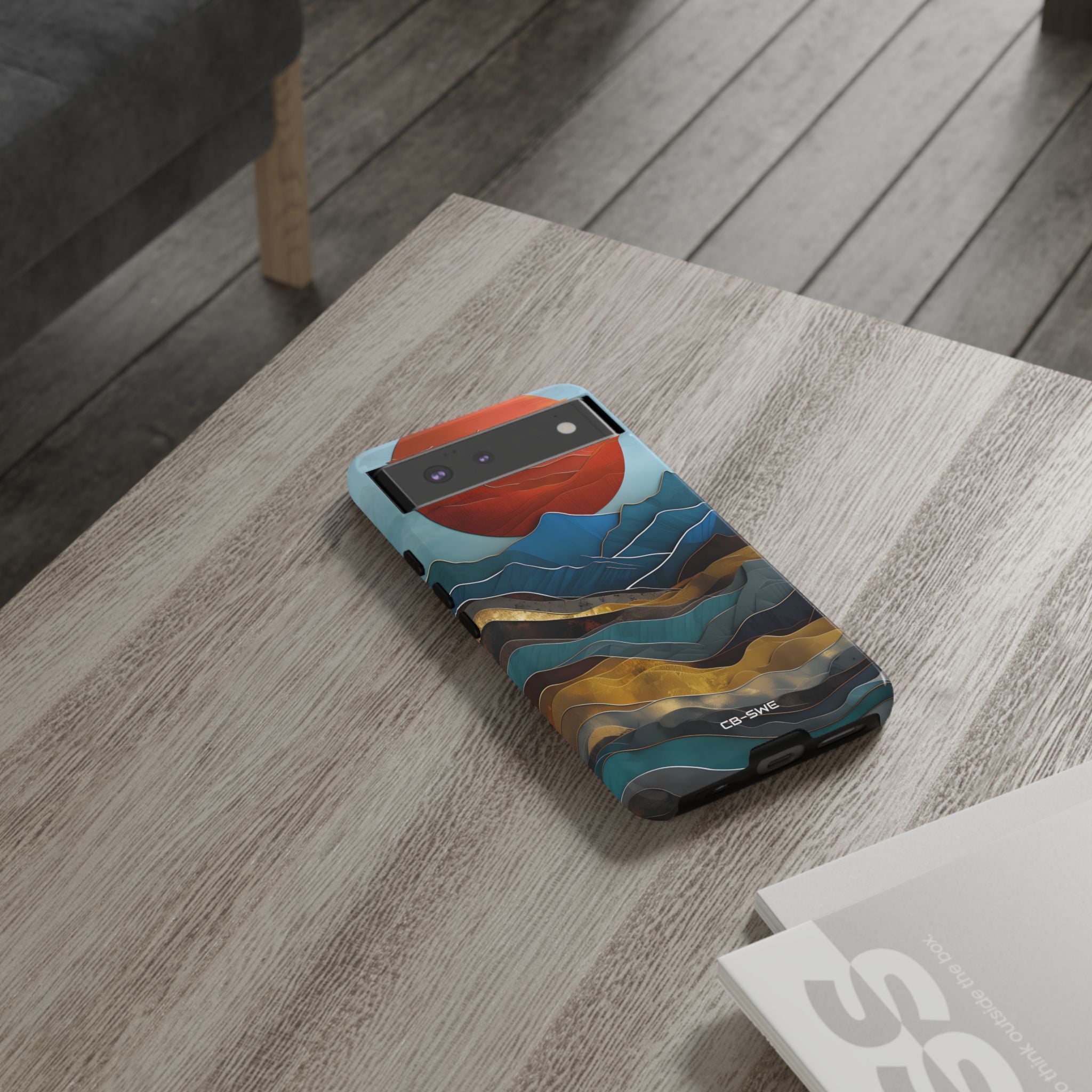 Sunset Geometry Waves - Google Pixel Case