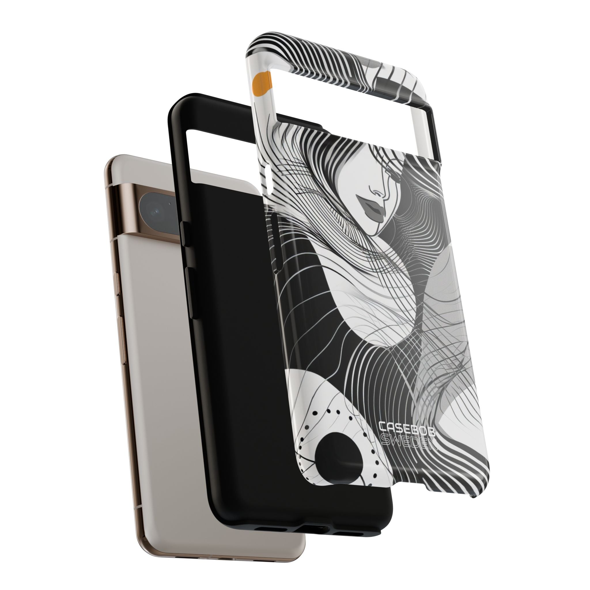 Orange Wave Motion Google Pixel 8 - Tough