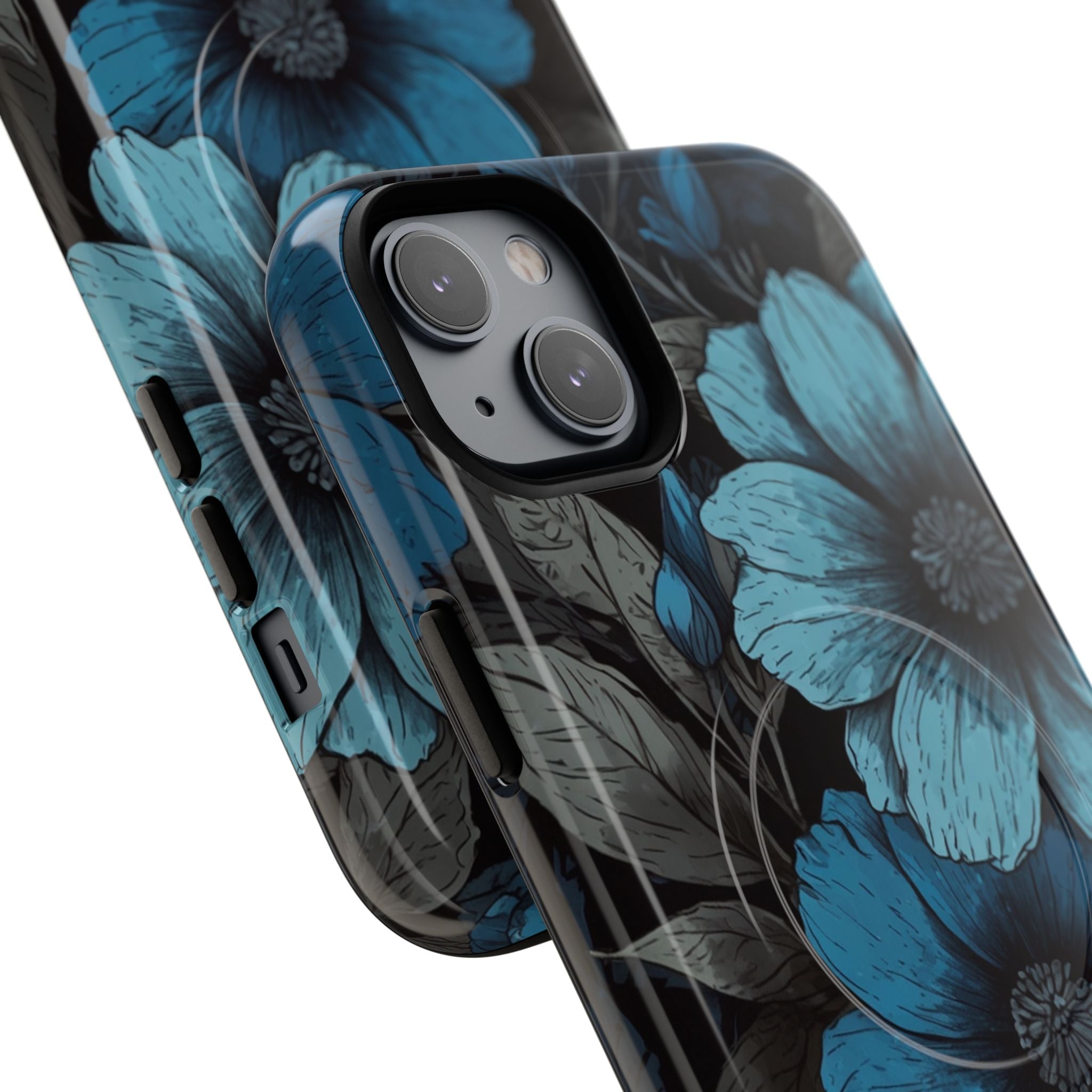 Blue Petal Radiance iPhone 14 Plus Case - Tough+