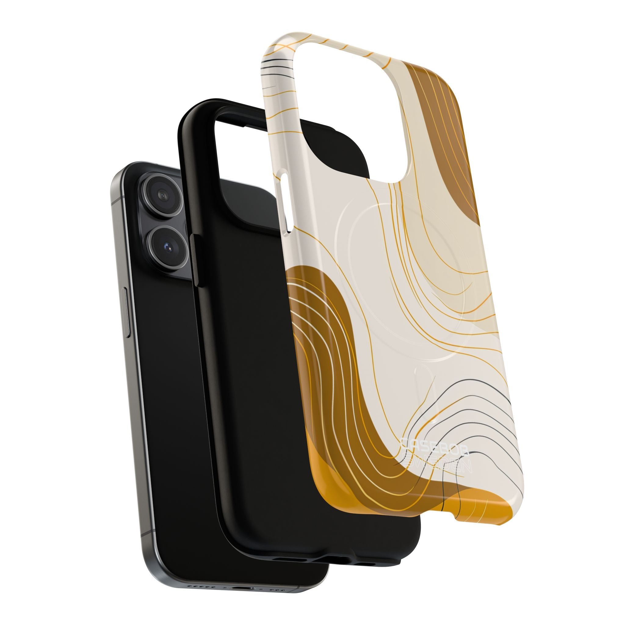 Golden Flow Lines iPhone 15 - Tough+
