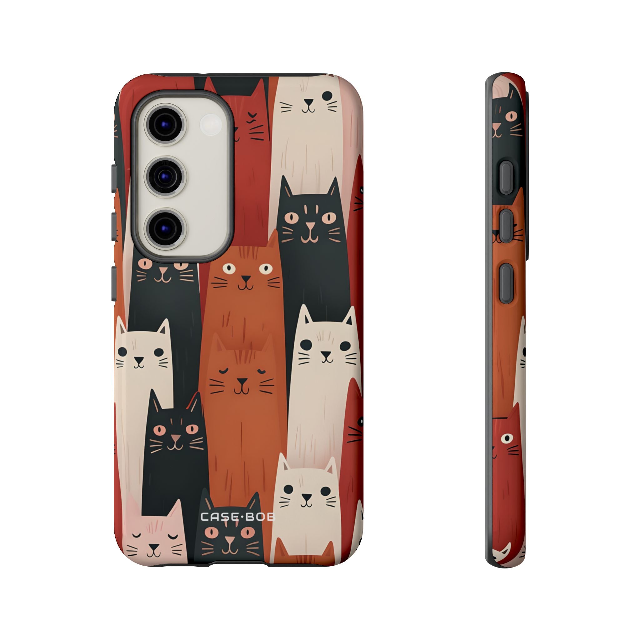 Elongated Cats Black Samsung S23 Case - Tough