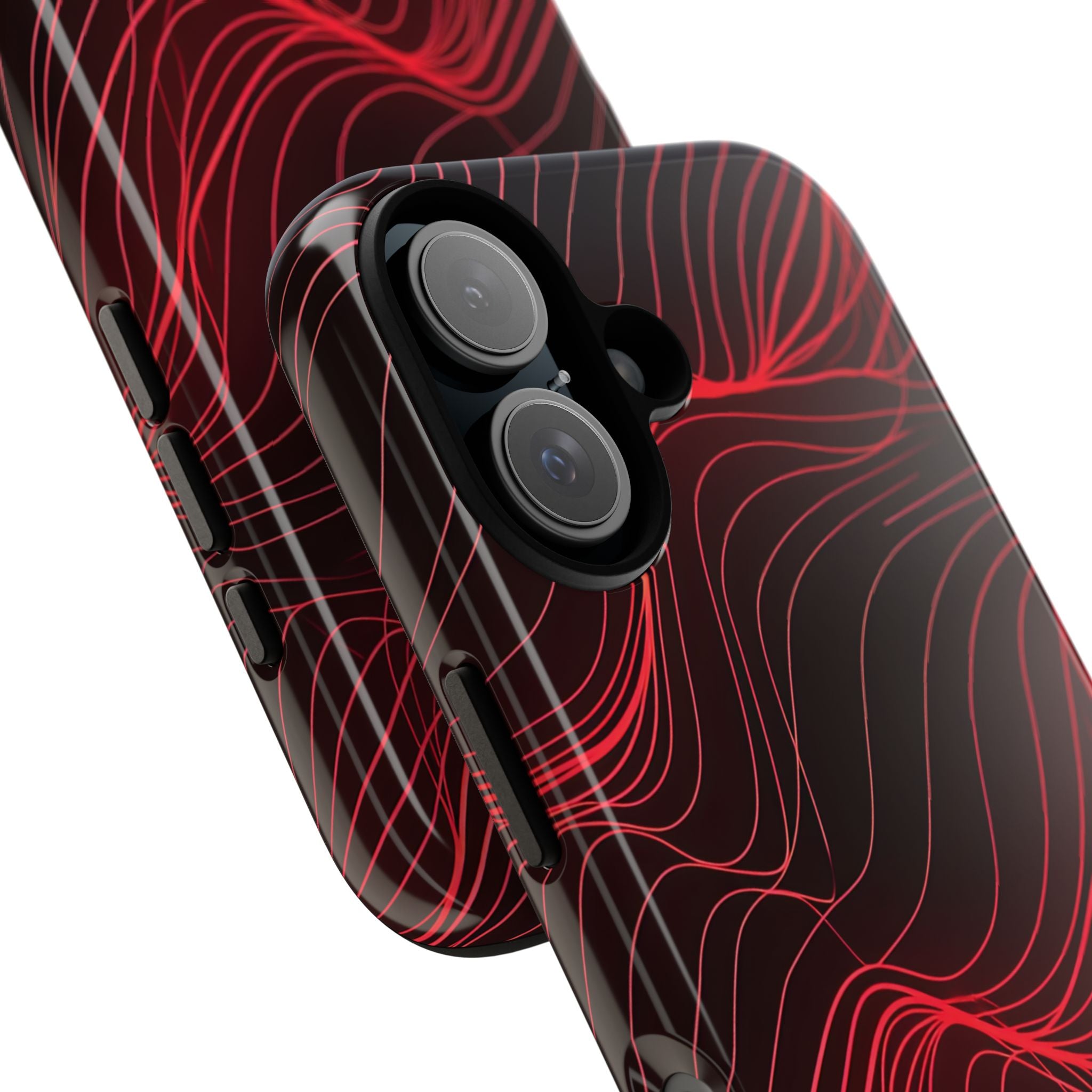 Crimson Waveform Flow iPhone 16 - Tough